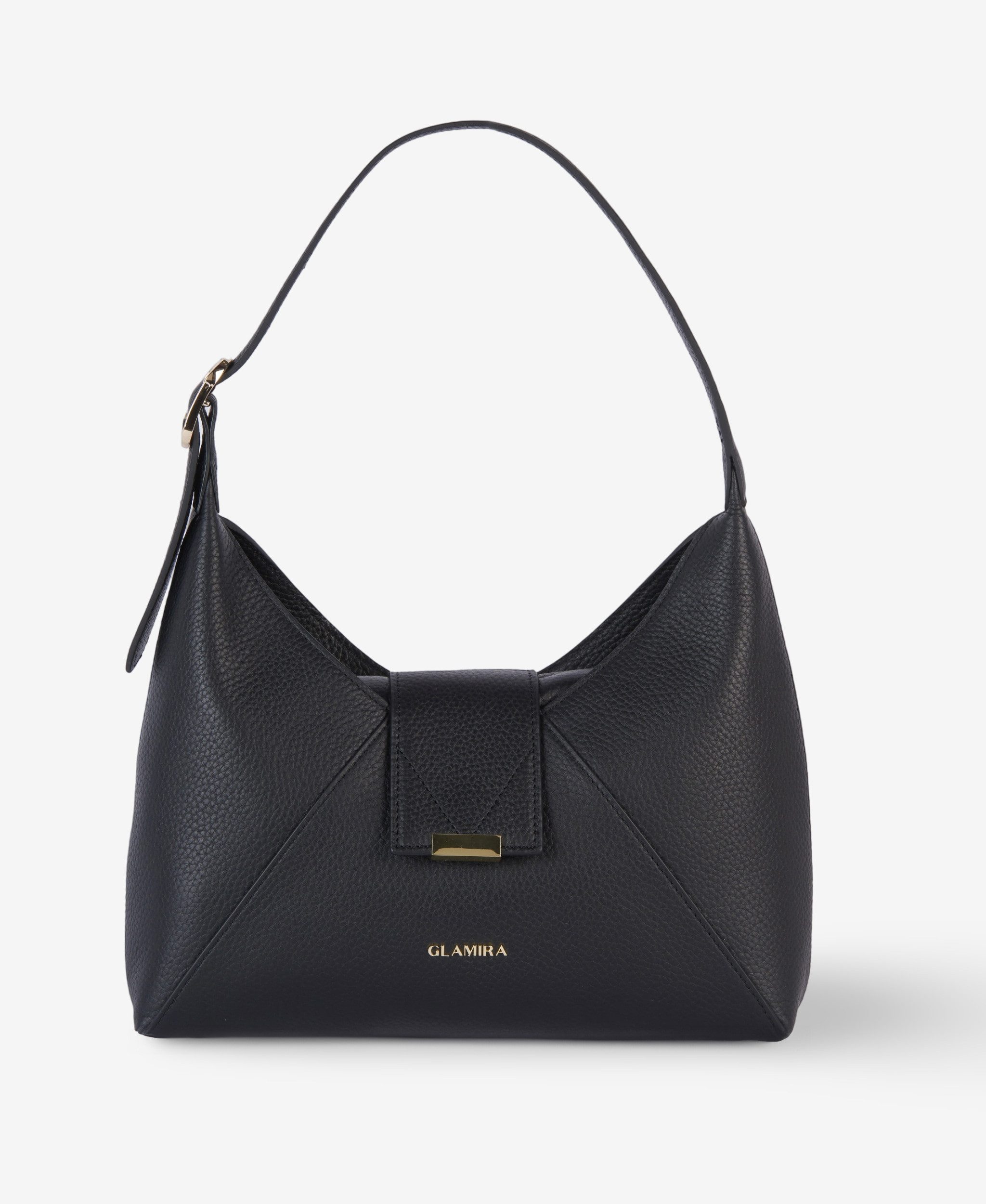 GLAMIRA Handtasche Lysandra Schwarze Schultertasche (1-tlg), echt Leder