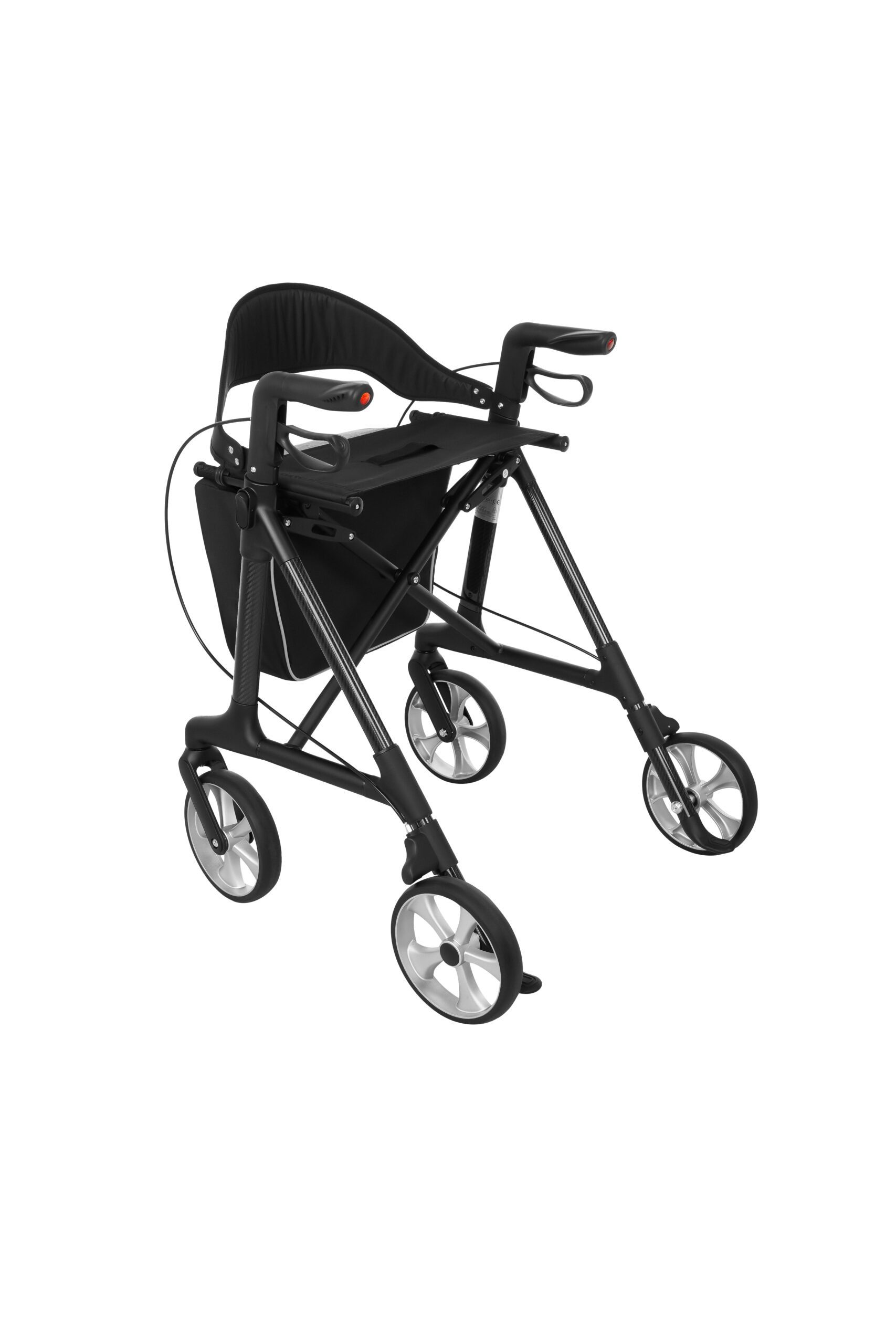 Antar Rollator Carbon ultraleicht mit Einkaufstasche und Softreifen