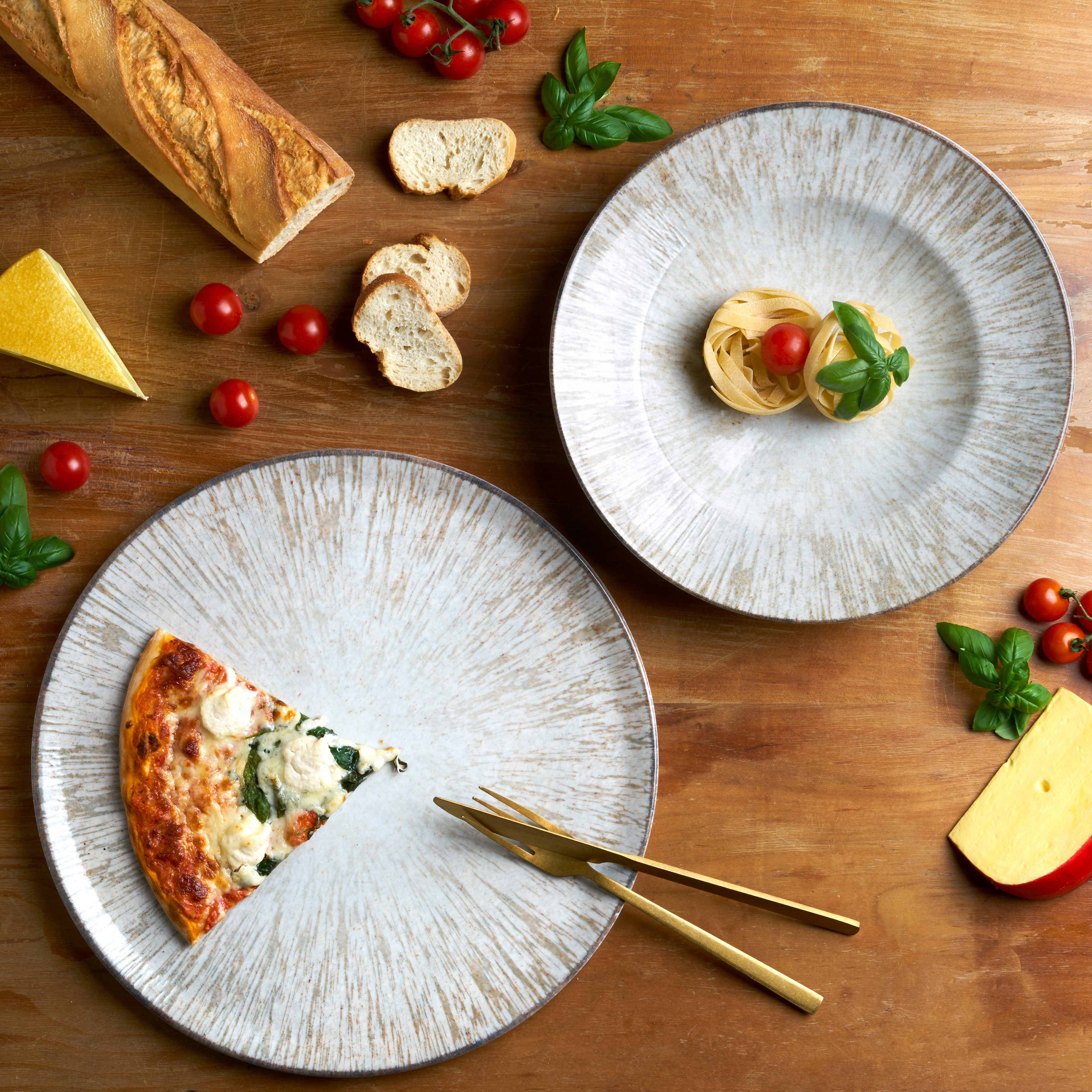 van Well Pizzateller Teller Set Kreta, 6er Set, Ø 33 cm, (6 St), Service, Geschirr-Set für 6 Personen