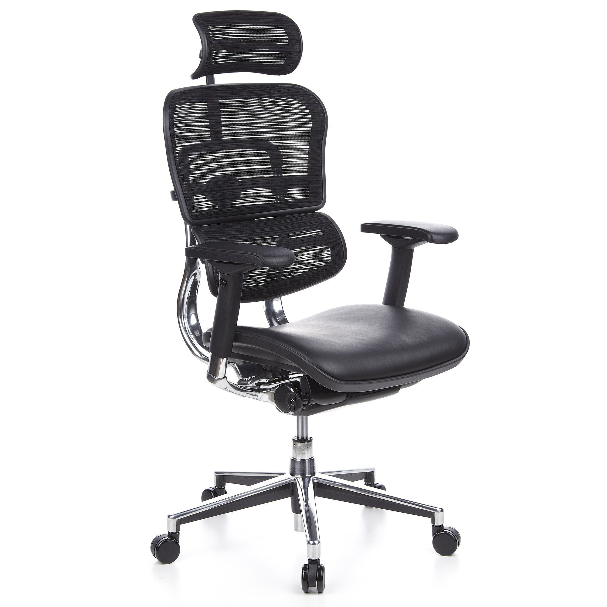 Leder ergonomisch Drehstuhl OFFICE hjh Luxus Bürostuhl Chefsessel St), ERGOHUMAN (1
