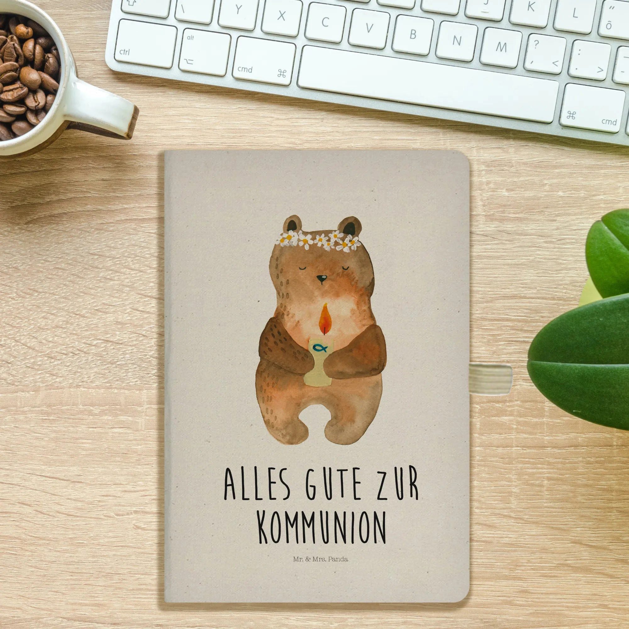 Thumbnail - Mr. & Mrs. Panda Notizbuch Bär Kommunion - Transparent - Geschenk, A5 Notizbuch Blanko, A5 Notiz Mr. & Mrs. Panda, Kreat...