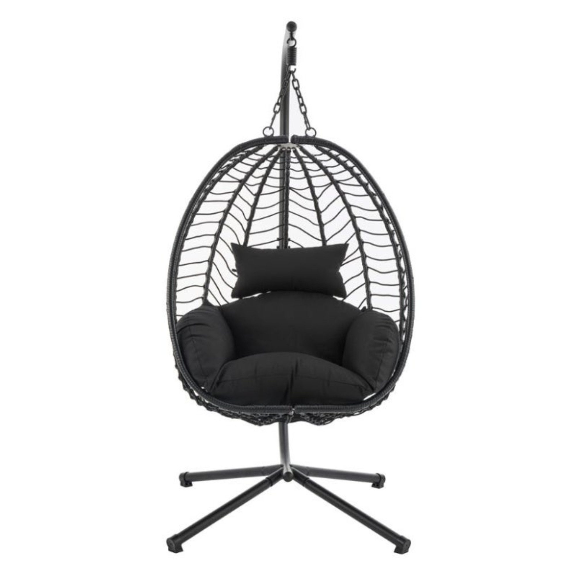 Home Collective Hängesessel Hängestuhl mit Gestell höhenverstellbar ideal für Garten und Balkon, inkl. extra dicke Sitzpolster Schaukelsessel Indoor & Outdoor