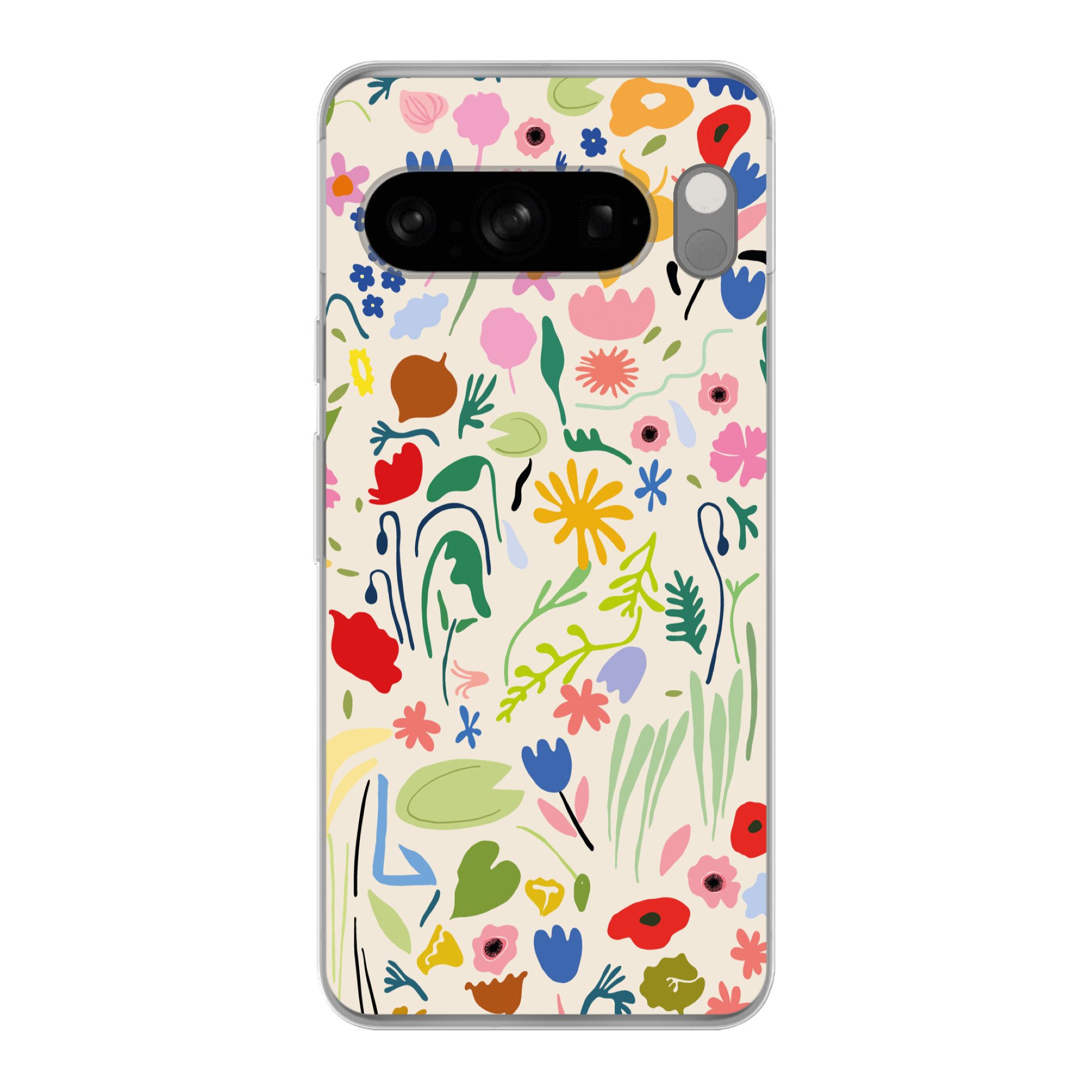 MuchoWow Handyhülle für Google Pixel 8 Pro Blumen - Muster - Pflanzen, Phone Case, Silikon, Schutzhülle Dünn