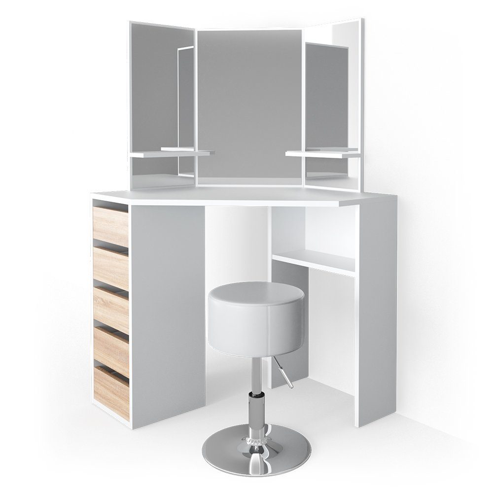 Vicco Schminktisch Arielle, Weiß/Sonoma, 110 cm günstig online kaufen