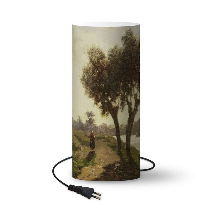 MuchoWow Tischleuchte Landschaft mit zwei Bäumen - Gemälde von Paul Joseph Constantin LED wechselbar Lampen Stehlampen Stehleuchte Inklusive LED-Lampe