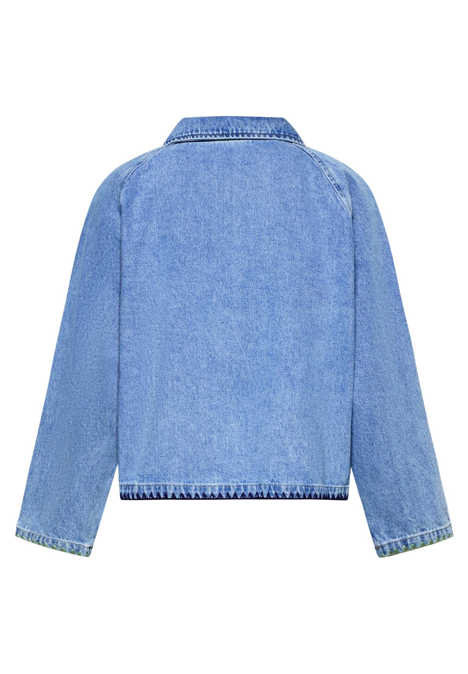 Amber & June Jeansjacke Damen mit aufgesetzten Taschen