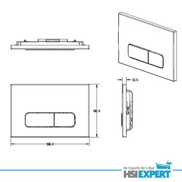 HGMBAD Betätigungsplatte Betätigungsplatte für Geberit Sigma Basic schwarz,2-Mengen-Spülung, (Drückerplatte, 6 tlg)