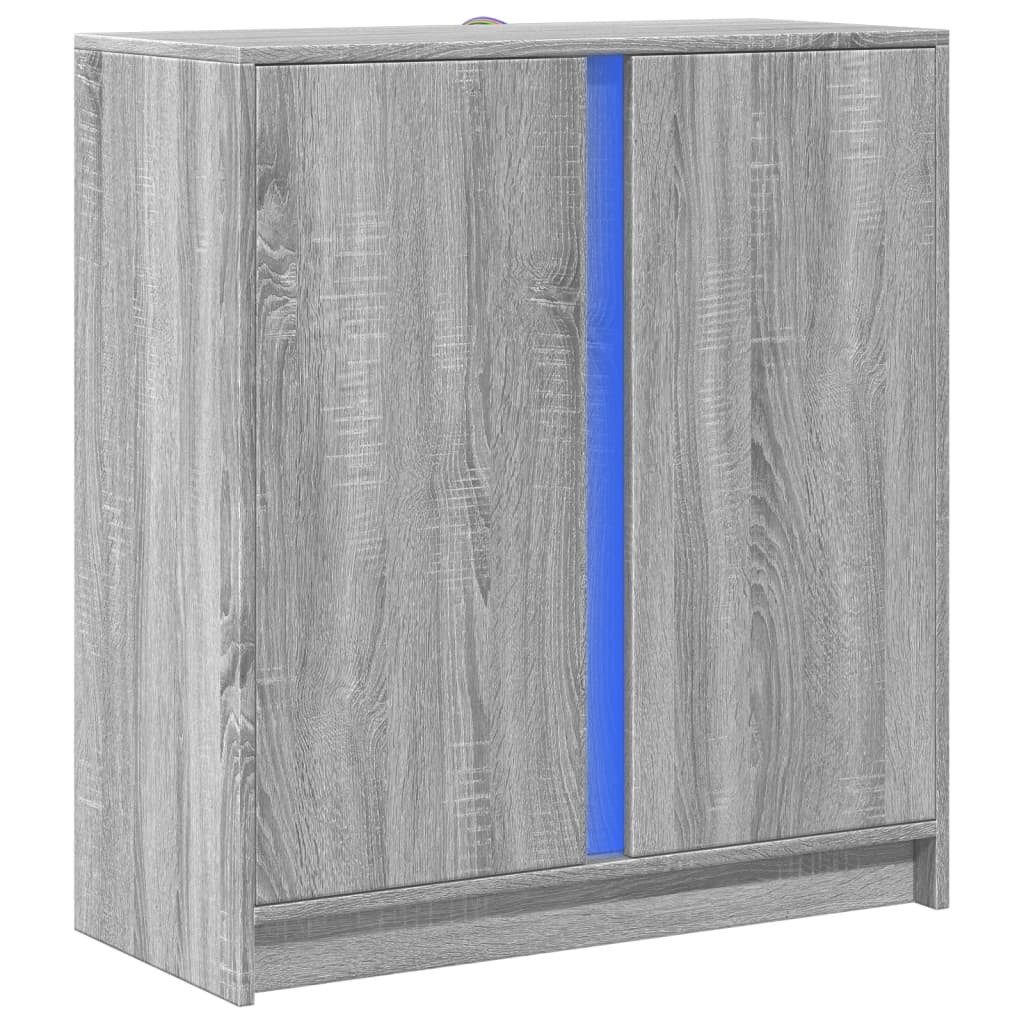 vidaXL Sideboard LED-Sideboard Grau Sonoma 77x34x85 günstig online kaufen