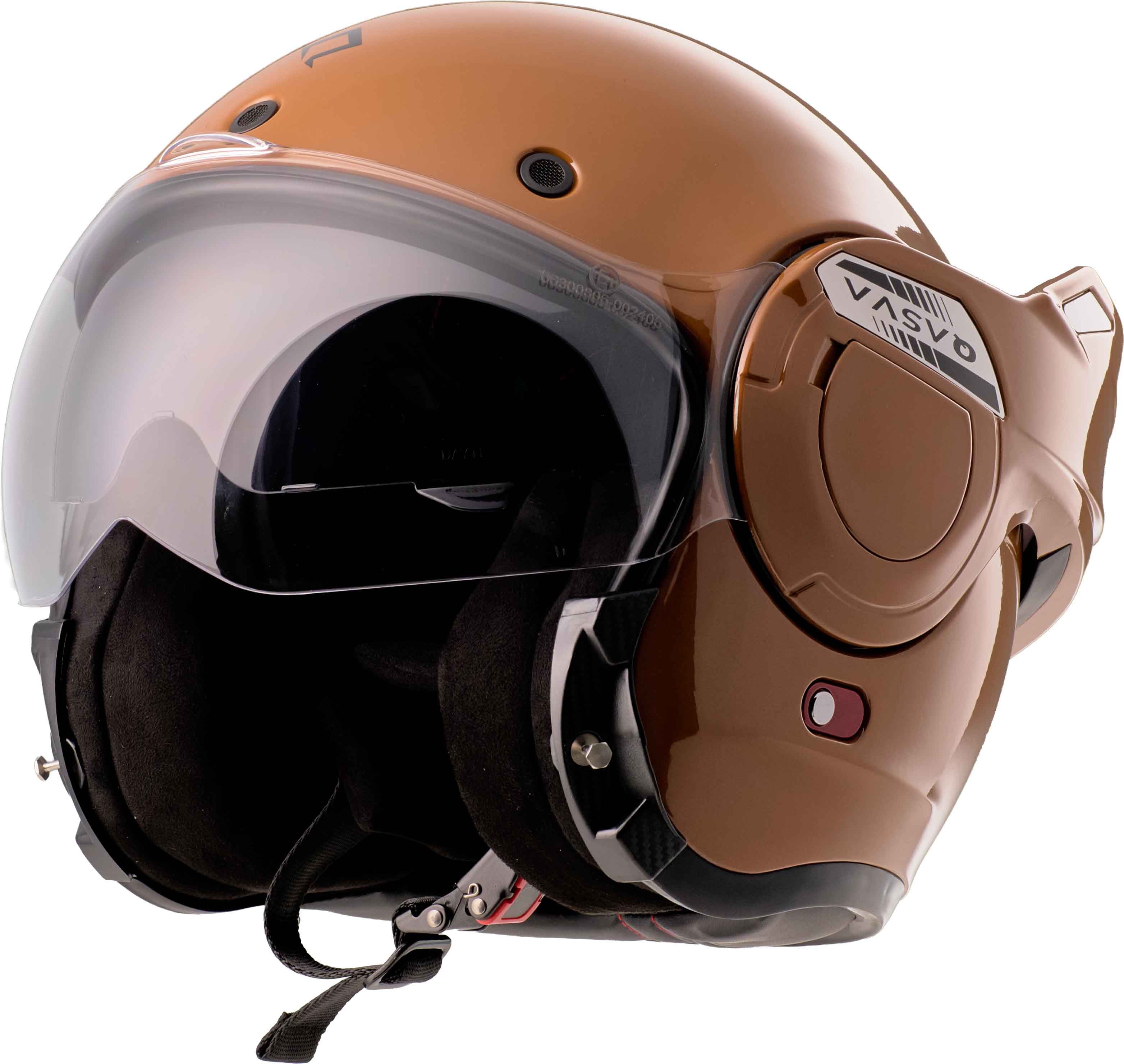 Burnout Motorradhelm Flipback Vortex Cognac