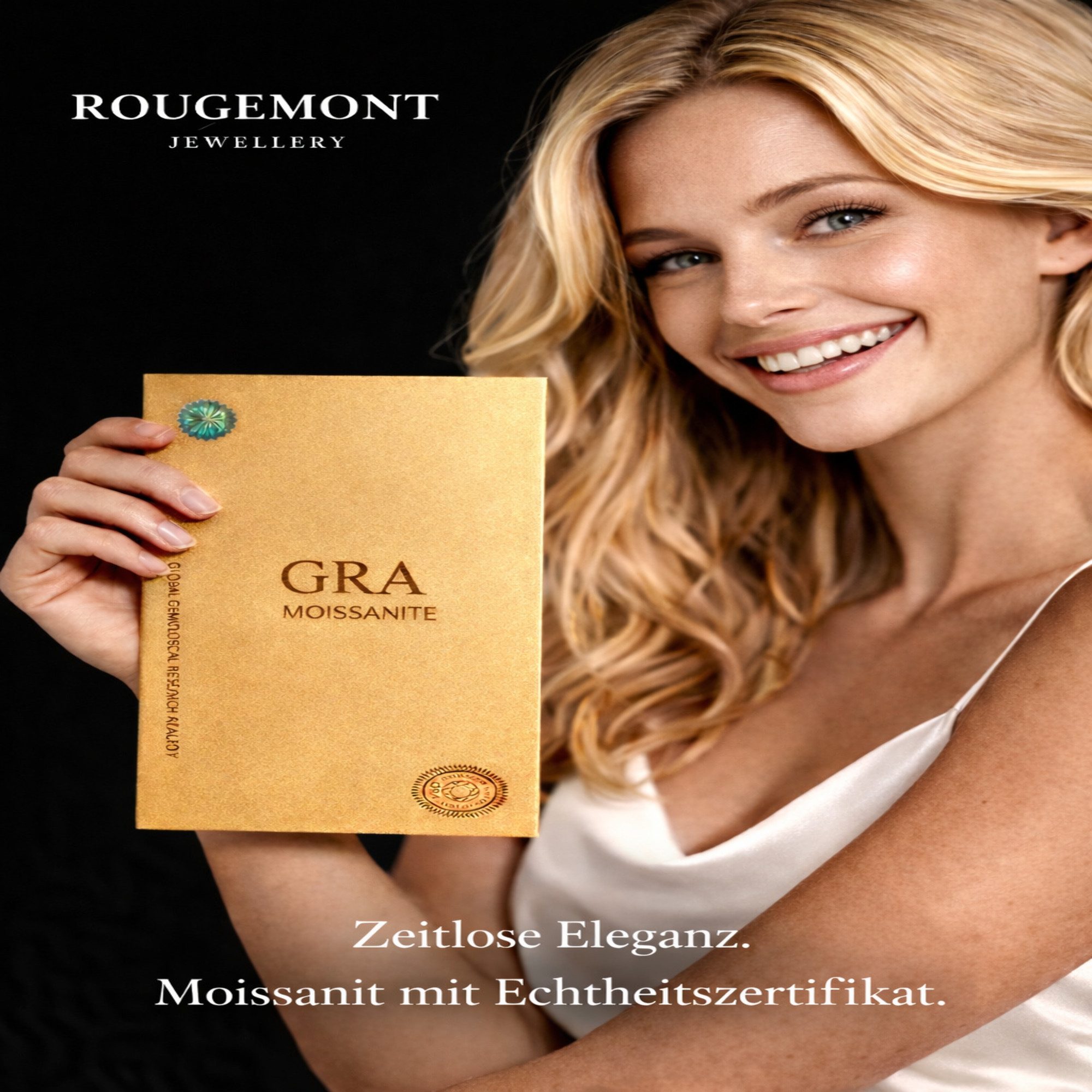 ROUGEMONT Creolen-Set Funkelnde Moissanit Damen Creolen Ohrringe 925 Sterling Silber, Echtschmuck mit Echtheitszertifikat – Bild 5 von 5