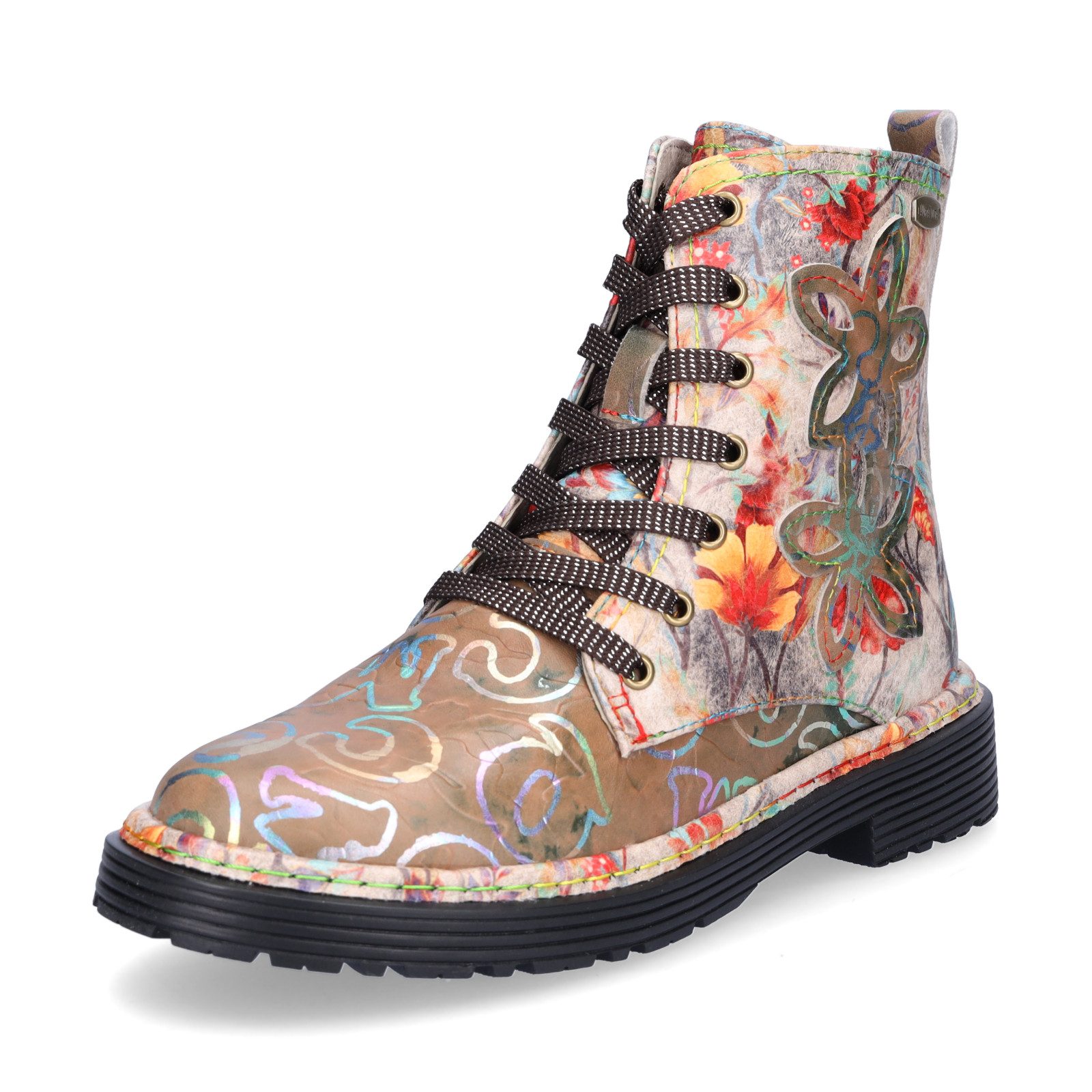 LAURA VITA Laura Vita Damen Schnürboot beige multi Schnürboots günstig online kaufen