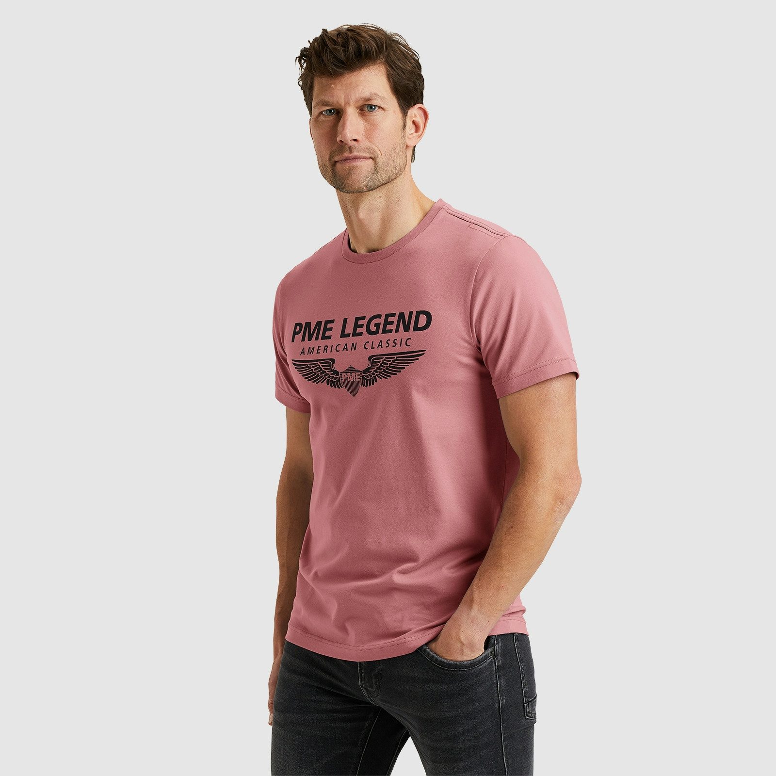 PME LEGEND Rundhalsshirt mit Logoprint günstig online kaufen