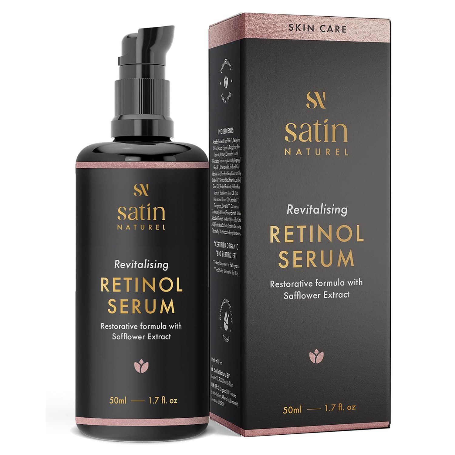Satin Naturel Gesichtsserum Retinol Bio Serum hochdosiert, 1-tlg., Anti Falten