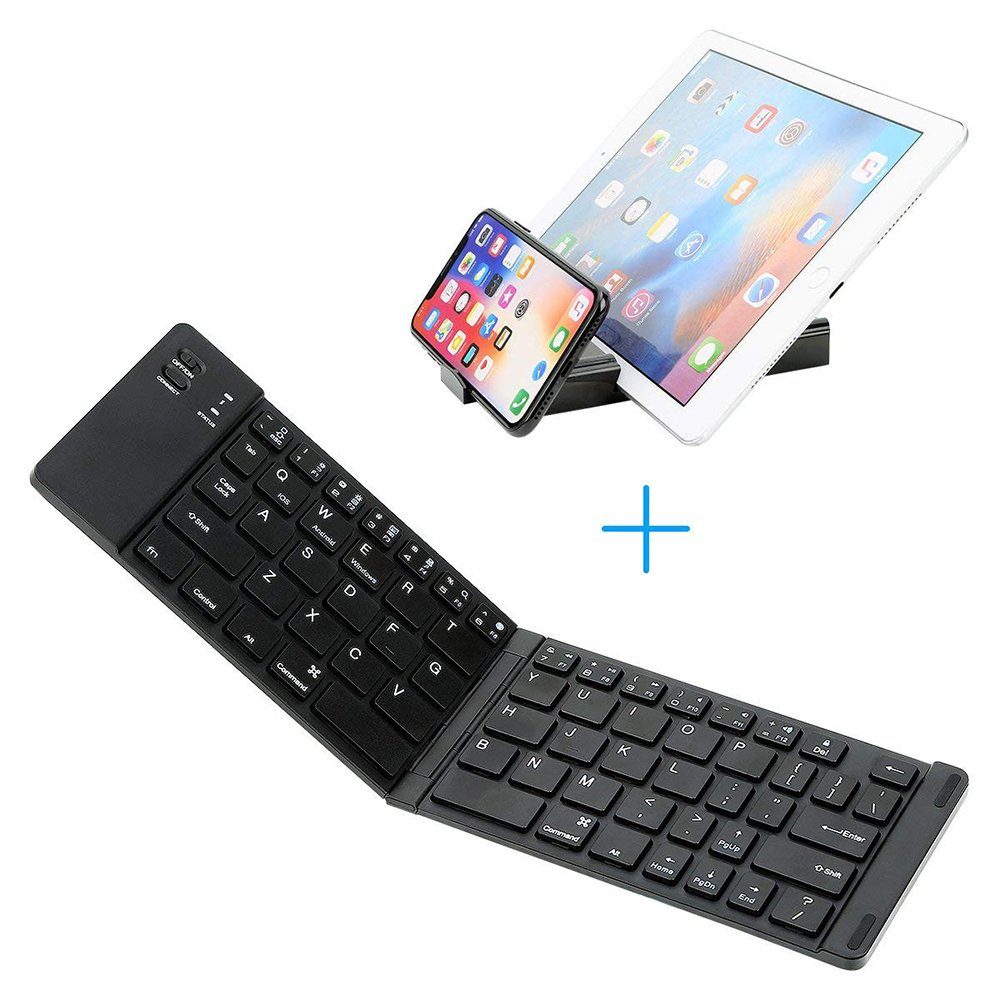longziming Bluetooth Tastatur Faltbar, Kabellose Wiederaufladbare Mini  Tastatur Wireless-Tastatur