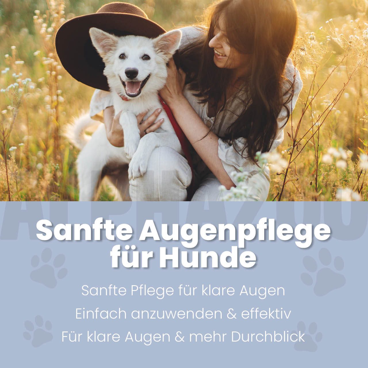 ALPHAZOO Augenpflege-Set Durchblick Augenpflege 100ml für Hunde, Augentropfen für tränende Augen, Augenreiniger