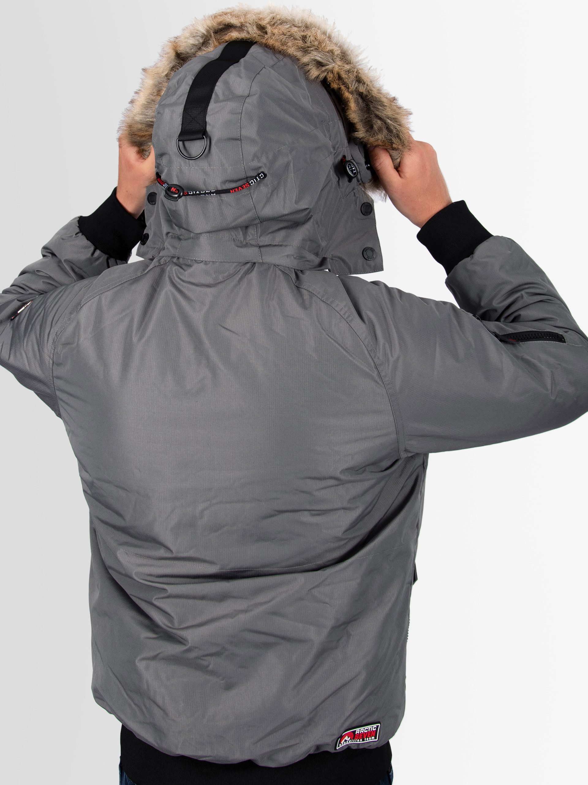 Arctic Seven Winterjacke ASArthuro mit abnehmbarer Kapuze und abnehmbarem Kunstfell