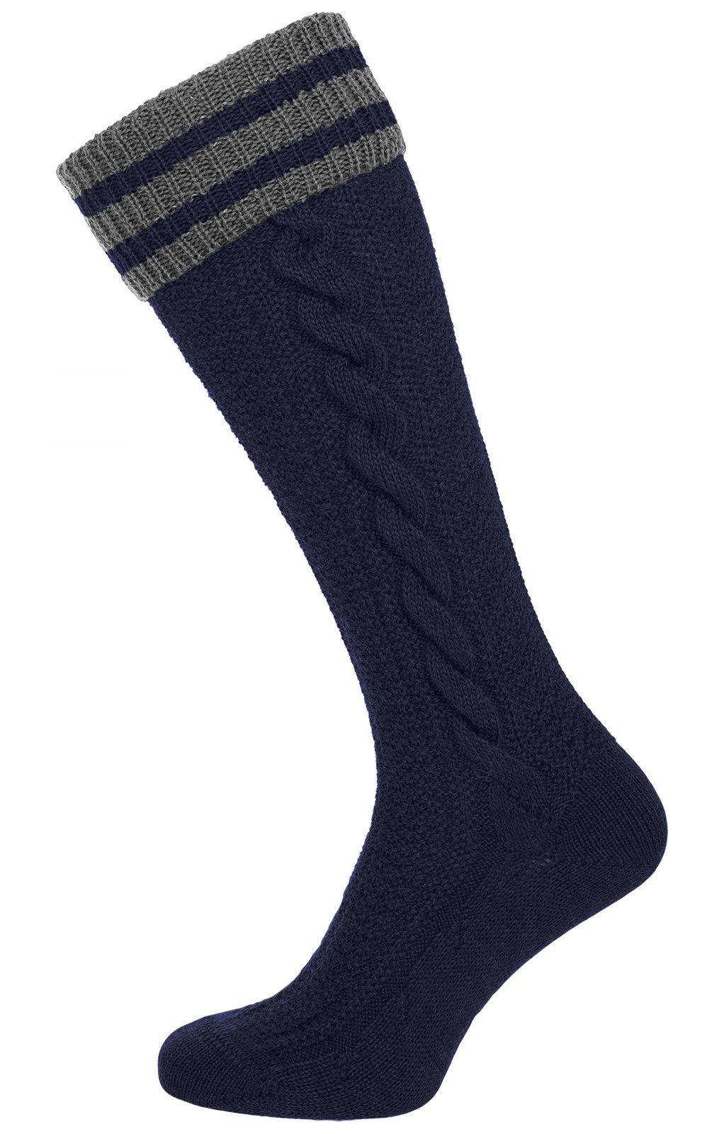 Lusana Trachtensocken Kniestrümpfe L8995R-652 marine anthrazit