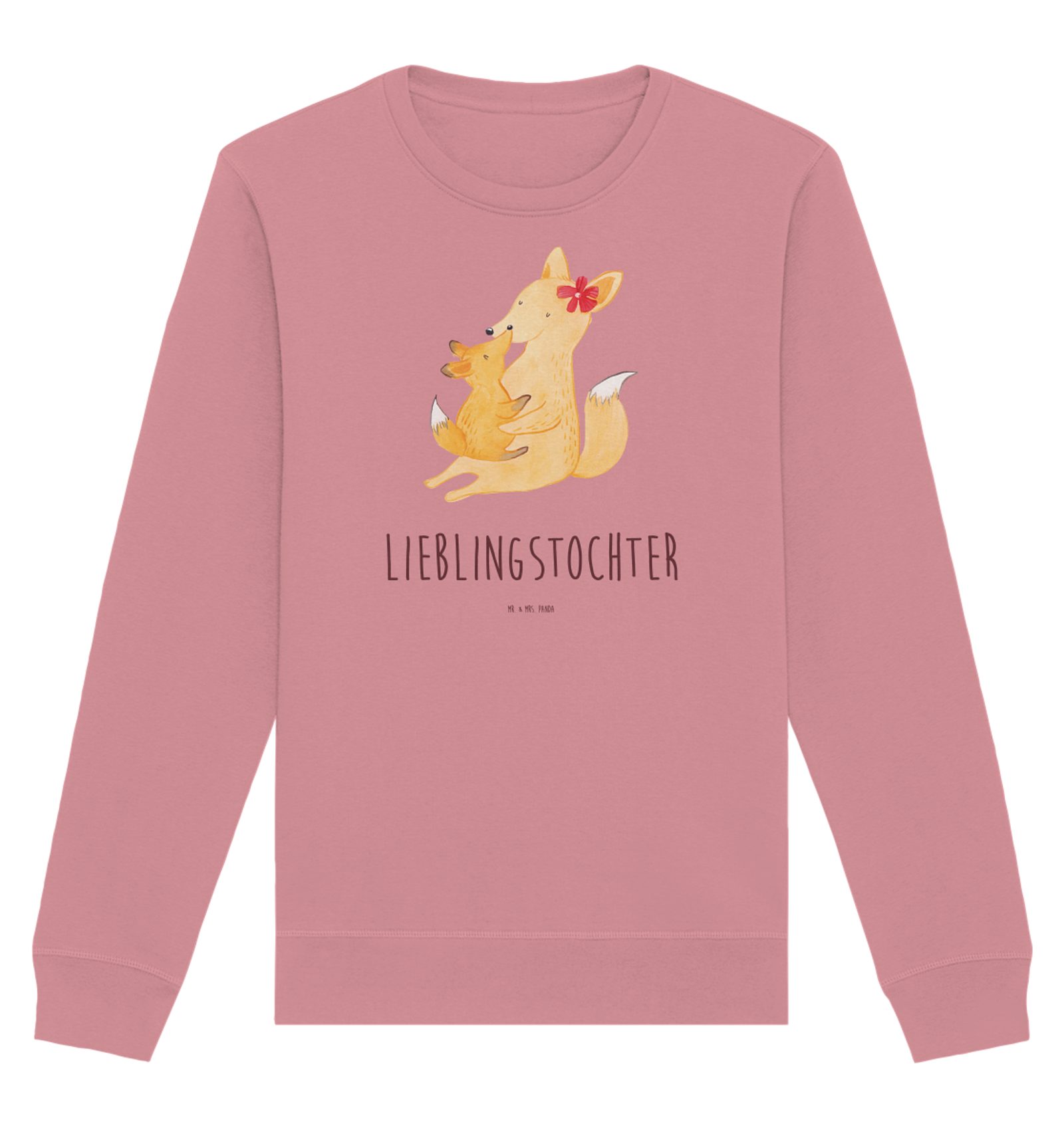 Longpullover Fuchs Mama Größe L - Canyon Pink - Geschenk, Beste Tochter, Tochter