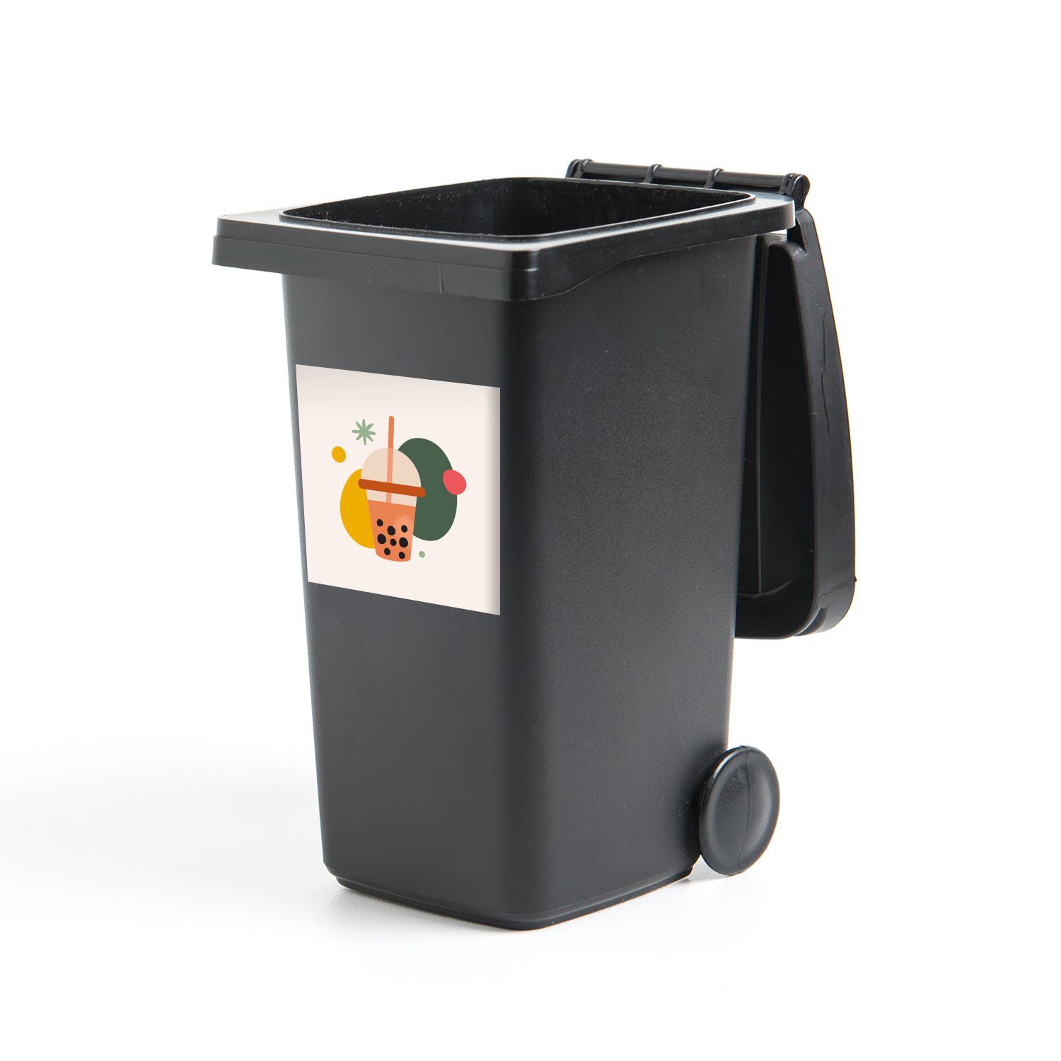 MuchoWow Wandsticker Sommer - Getränk - Abstrakt (1 St), Mülleimer-aufkleber, Mülltonne, Sticker, Container, Abfalbehälter