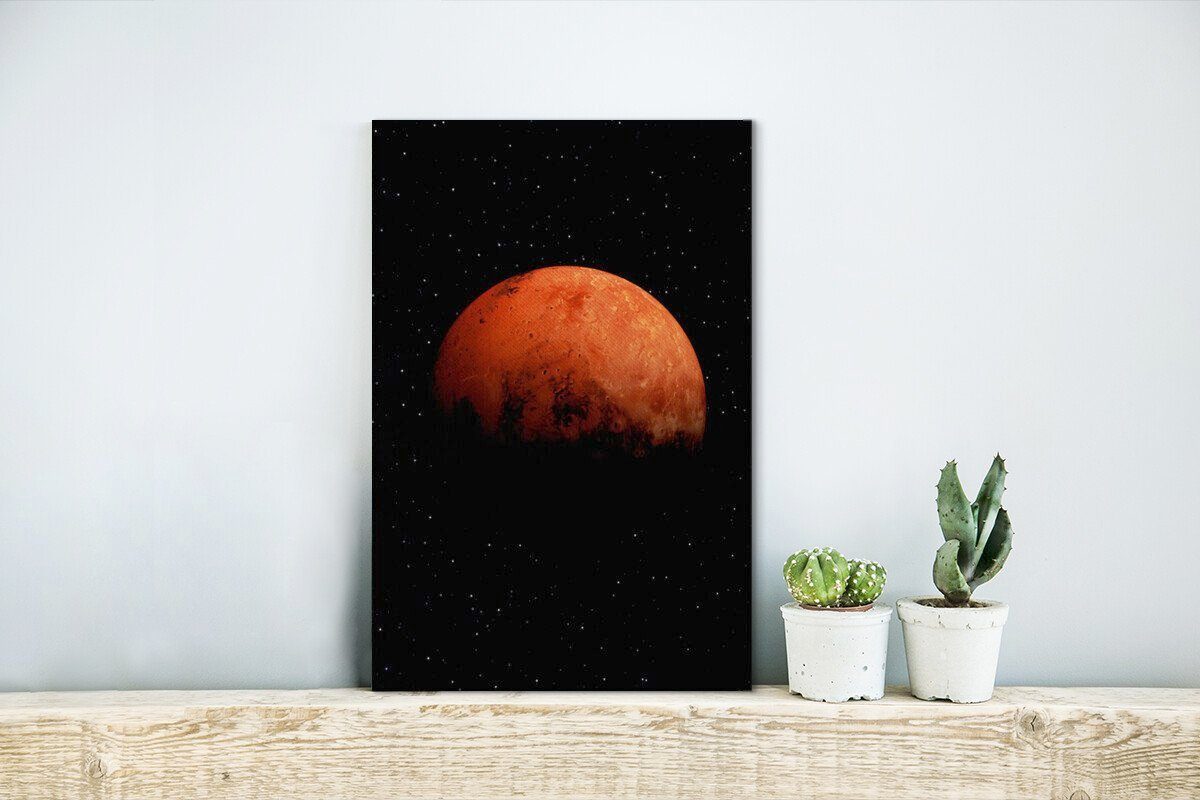 Leinwandbild am cm St), Mars Zackenaufhänger, verdunkelte Der halb Leinwandbild fertig (1 Himmel, 20x30 inkl. Gemälde, OneMillionCanvasses® bespannt