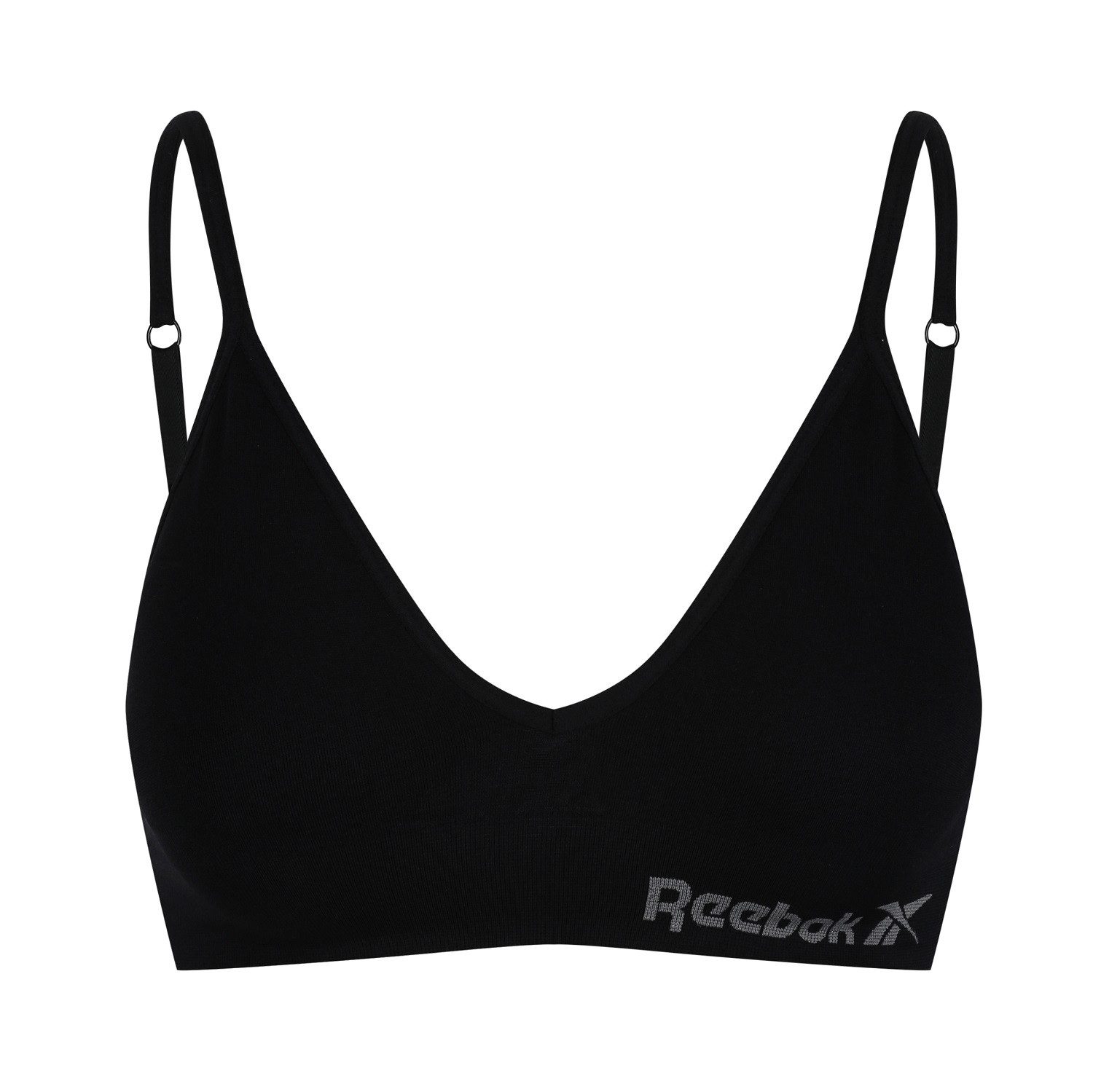 Reebok Bustier JUSTINE schmale Träger, bequem, basic, ohne Bügel, mit Logo, Triangel-Schnitt
