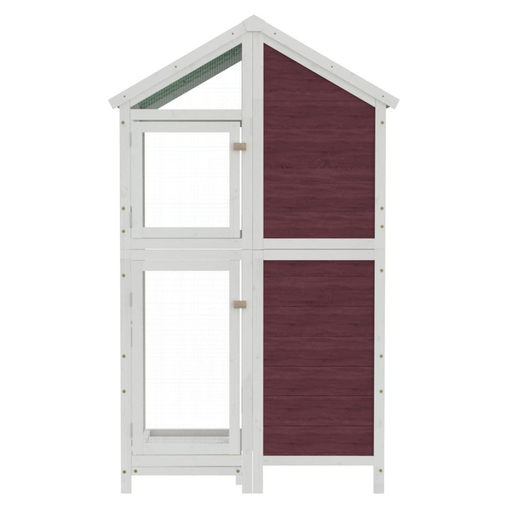 vidaXL Voliere, Mokka 97x81x152 cm Massivholz Kiefer