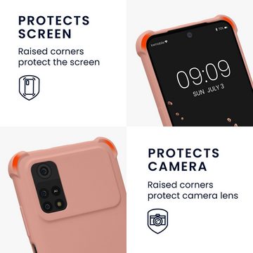 kwmobile Handyhülle Hülle für Xiaomi Poco M4 Pro, mit Metall Kette zum Umhängen - Silikon Handy Cover Case Schutzhülle