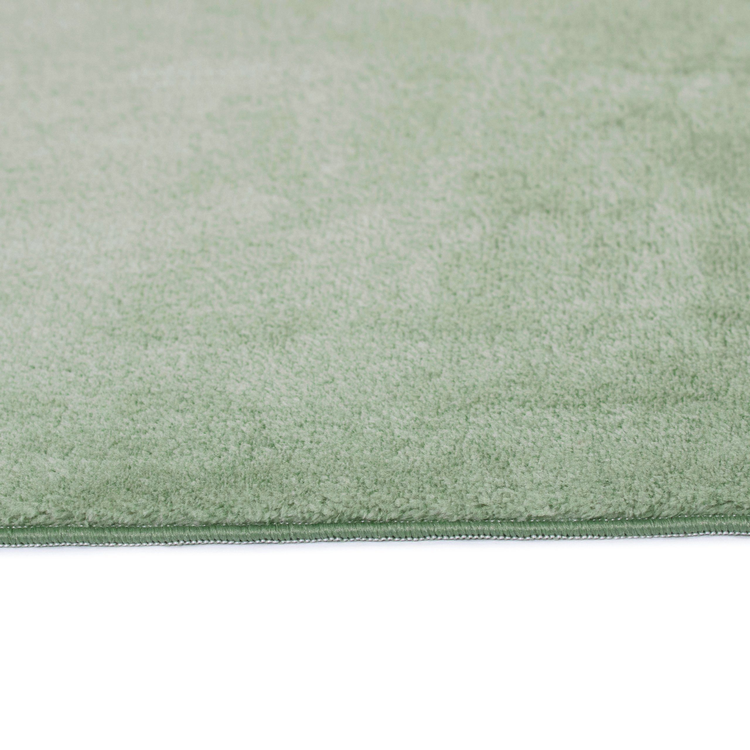 Teppich Waschbarer Designer – Teppich Badezimmer Ecken abgerundete rechteckig, – Höhe: Teppich-Traum, mm grün, 16