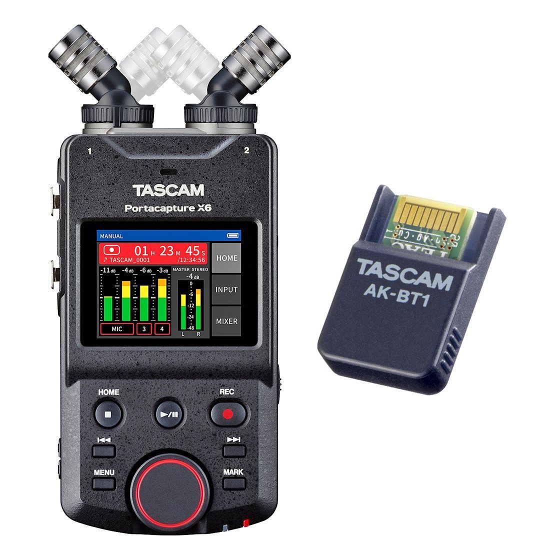 Tascam Portacapture X6 Audio-Recorder mit Adapter Digitales Aufnahmegerät