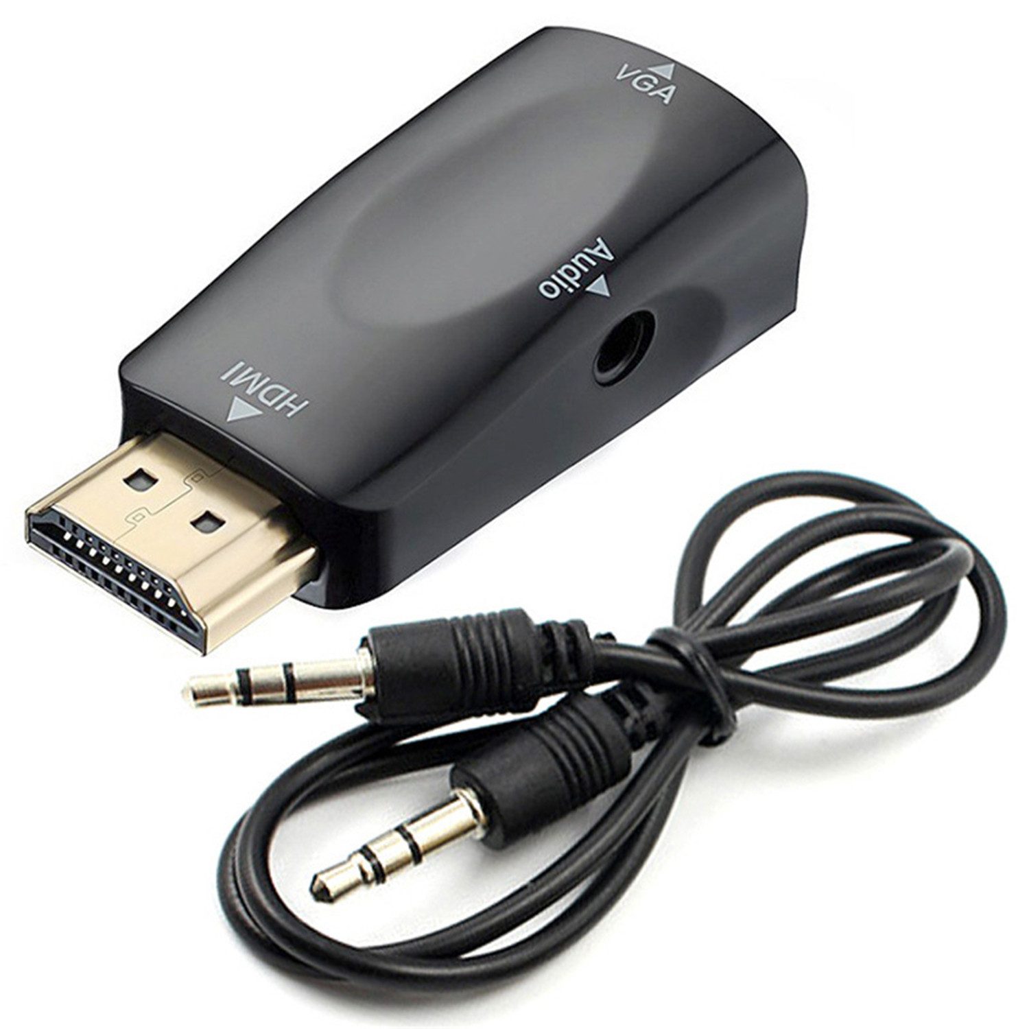 HDMI Auf zu VGA Stecker HD 1080p Konverter AUX Audio Video Kabel HDMI-Adapter