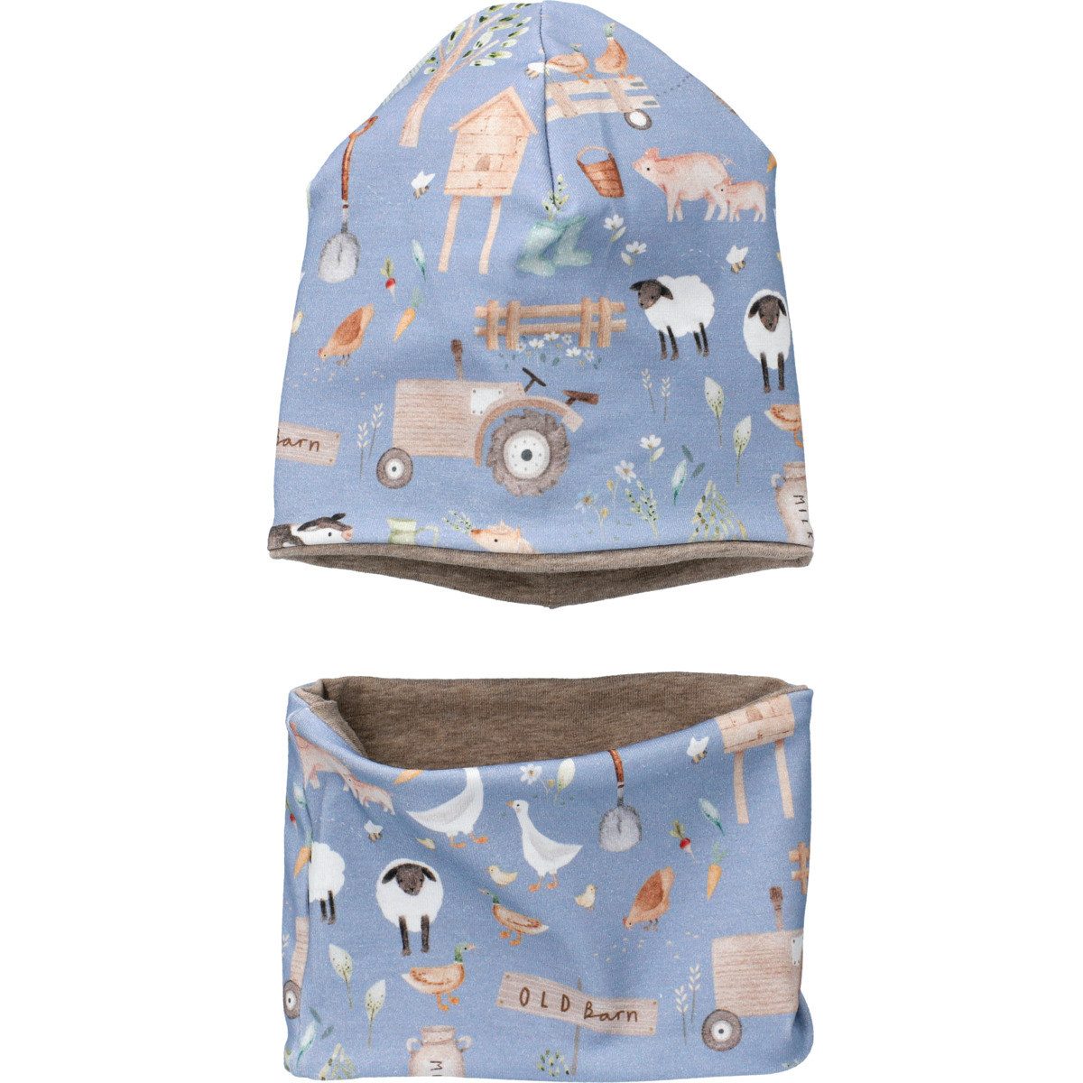 Mütze & Schal Handmade Bauernhof Unisex Kinder