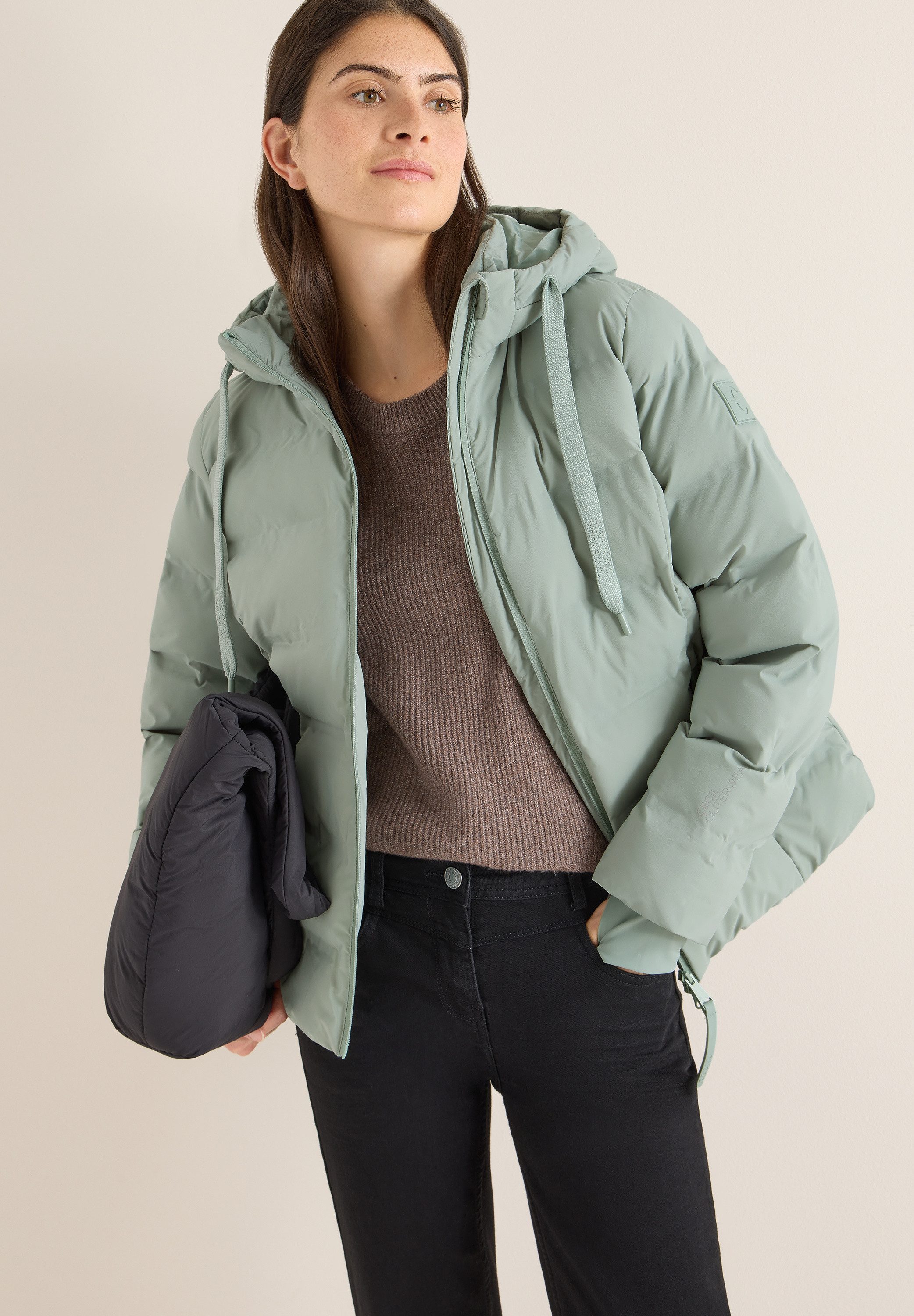 CECIL Steppjacke mit Kapuze mit Tunnelzugband