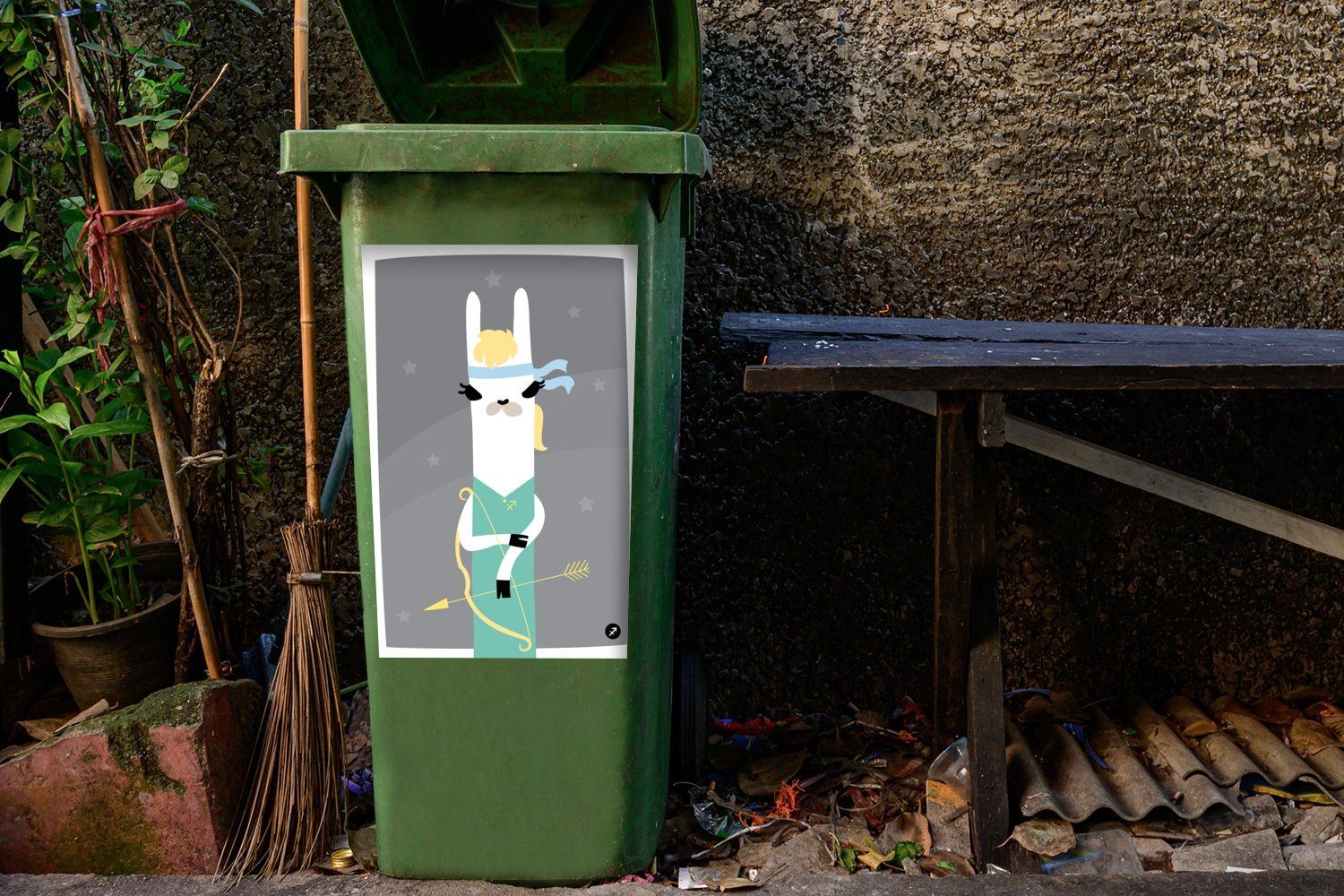 - Sternbild St), Schütze Lama Wandsticker Sticker, (1 Container, Mülltonne, Abfalbehälter Mülleimer-aufkleber, MuchoWow -