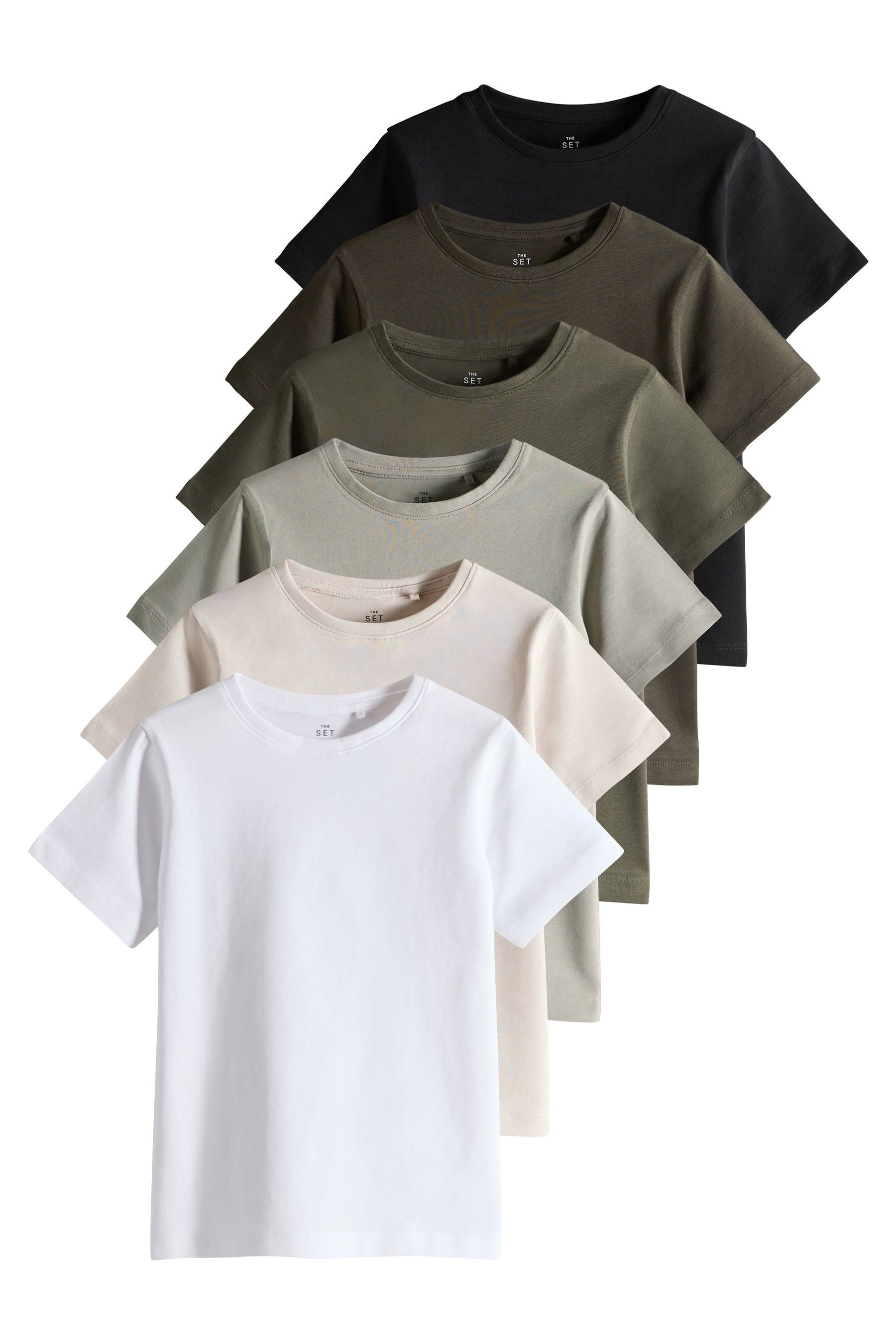T-Shirt The Set Regular Fit Kurzarm-T-Shirts im 6er-Pack