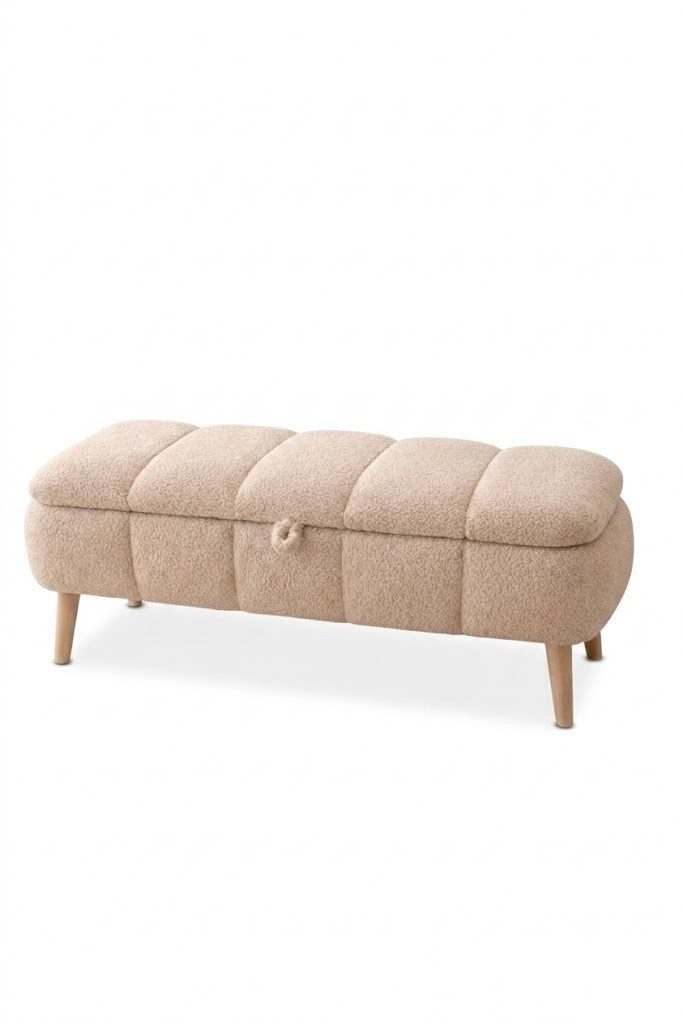 Skye Decor Polsterbank Snug Japandi (1-St), Gepolsterte Sitzbank in Teddy-Optik, mit Stauraum