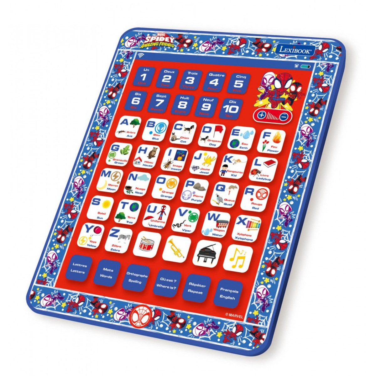 Spiderman Lernspielzeug - Lerncomputer Kinder Laptop mit 62 Übungen Denkspiel Rechenspiel (1-St)