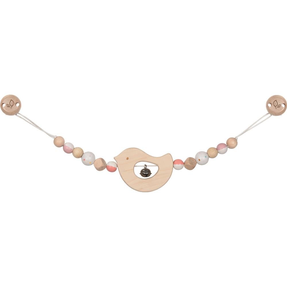 goki Kinderwagenkette Kinderwagenkette Vogel Holz Baby Spielzeug Motorik ab 6 Monate, Mit Klingel und verschiedenen Spielelementen
