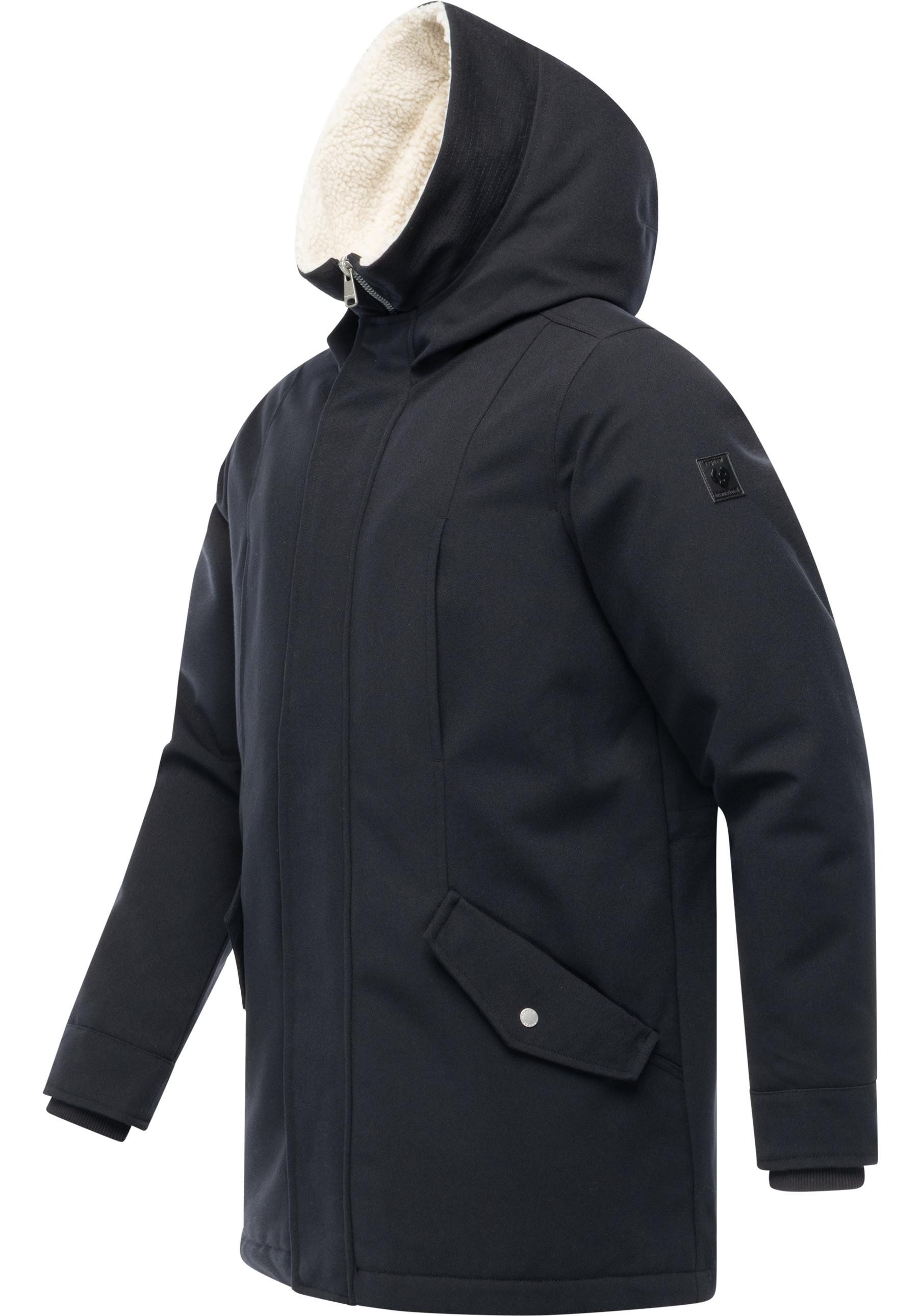Ragwear Kurzmantel Mr Cany YOUMODO Wasserdichter Herren Wintermantel mit Kapuze
