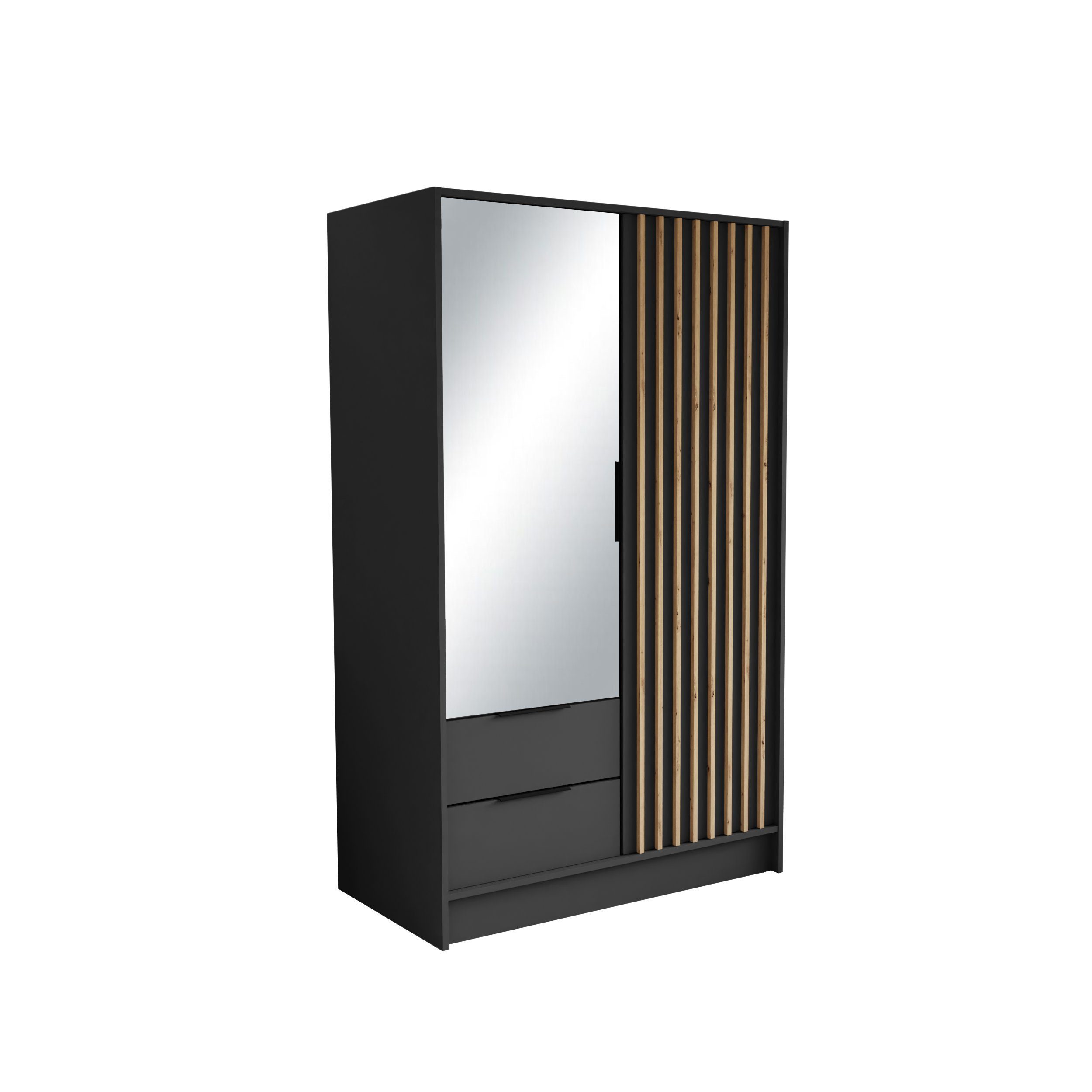 Beautysofa Drehtürenschrank NORI Breite: 102/150,5/200 cm, günstig online kaufen