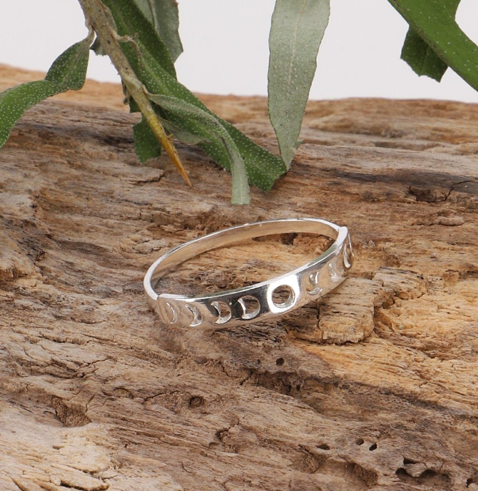 mm) (ca.18,5 58 Silber Ring aus Zarter Mondphasen Guru-Shop Silberring Silberring,