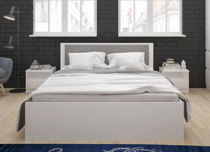 Feldmann-Wohnen Bett BOSTON (mit Polsterauflage und 2 Bettschubladen), Liegefläche: 180 x 200 cm