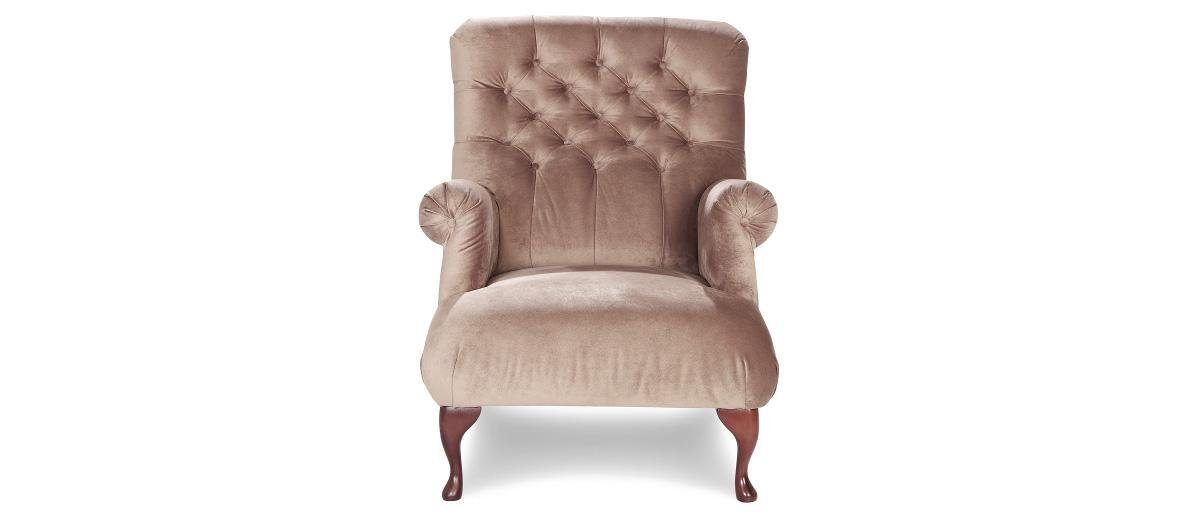 Ohrensessel Chesterfield-Sessel, Fernseh Club 1 Sitzer Grau JVmoebel Chesterfield Lounge Samt Sessel