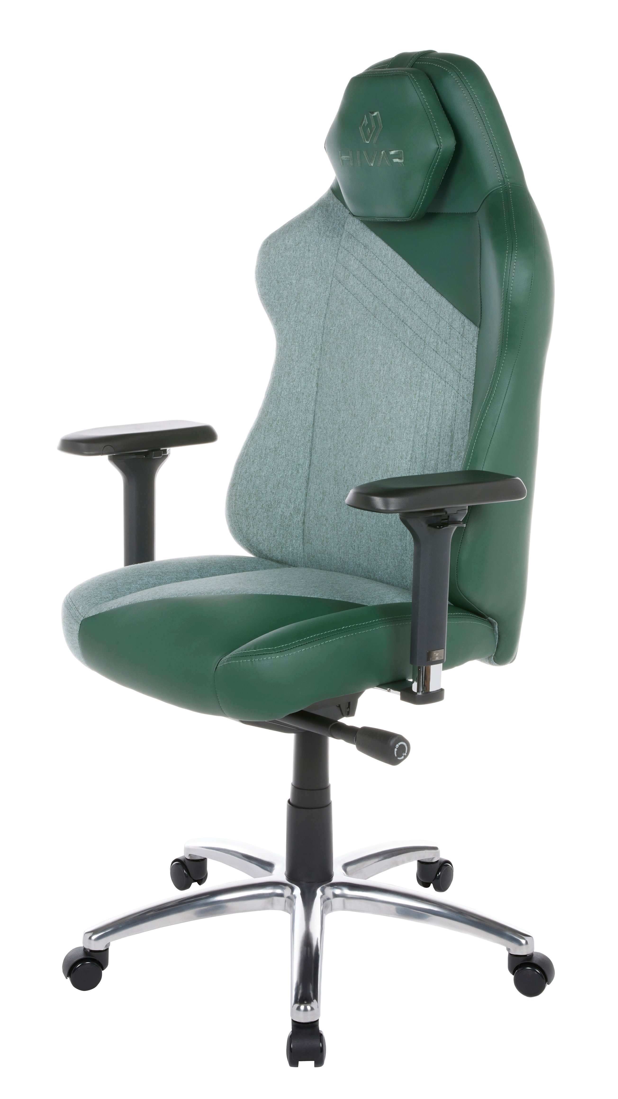 HIVAR Gaming-Stuhl SKYLAR FOREST, Sitztiefenverstellung, Silver Armlehnen, 4D TÜV geprüft, kg 130 höhenverstellbare Fußkreuz: Belastbarkeit Wippwiderstand, Synchronmechanik, Rückenlehne, Lordosenstütze