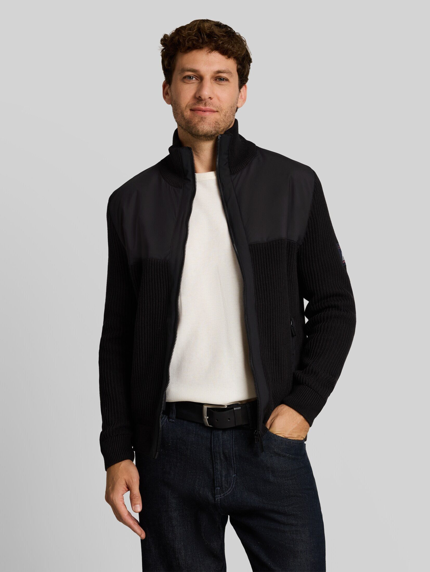 TOM TAILOR Cardigan Pullover & Strickjacken Strickjacke im Material-Mix