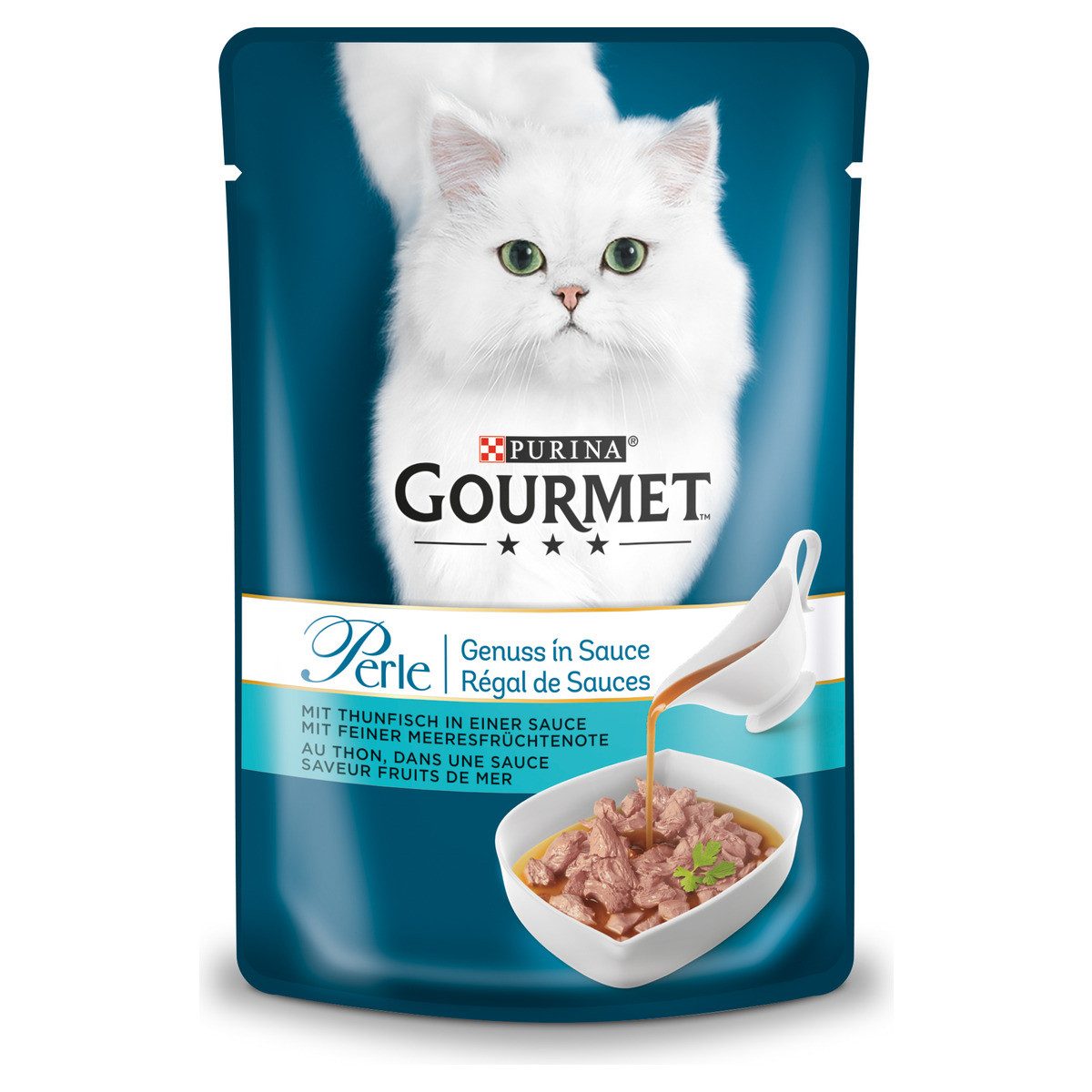 Purina Gourmet Perle Genuss in Sauce Thunfisch 85 g, Nassfutter für: Katze von Purina