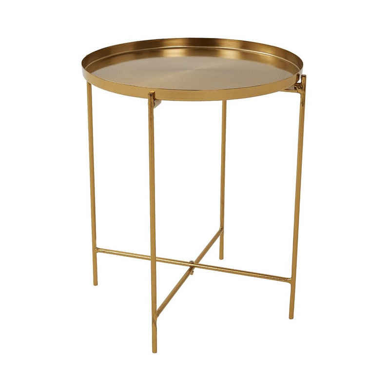 BUTLERS Beistelltisch »AURIA Beistelltisch«, goldener Tisch Höhe 40cm - Abstelltisch aus gebürstetem Metall