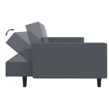 vidaXL Sofa 2-tlg. Sofagarnitur Dunkelgrau Samt