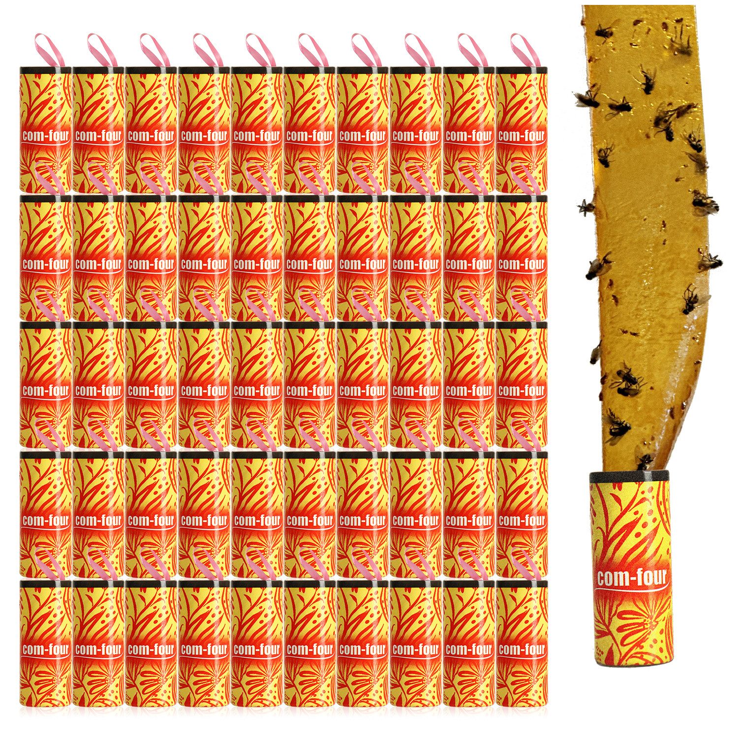com-four Klebefalle Premium Fliegenfänger Öko-Natur Klebe-Falle