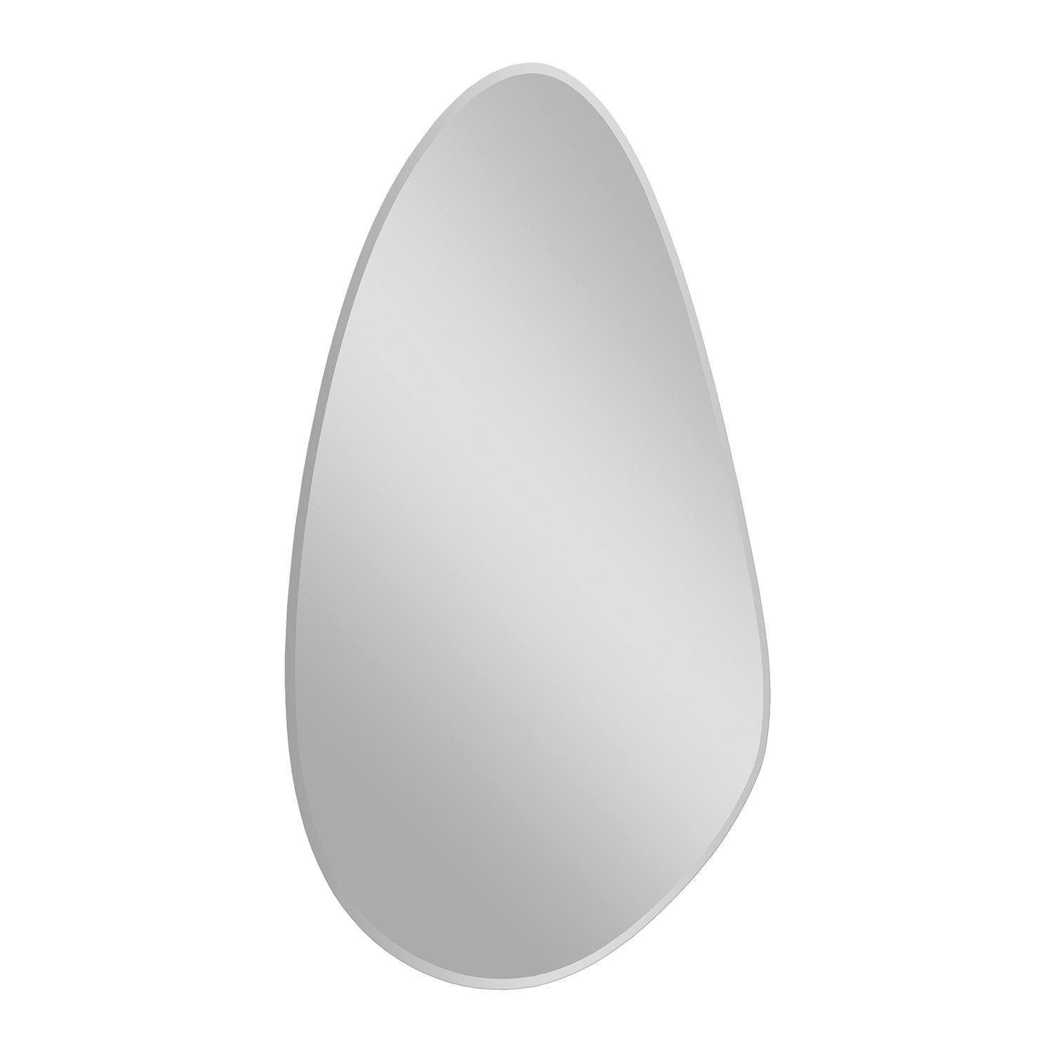 MIRRORS AND MORE Wandspiegel BELLA, Facettenschliff, Grau, Glas, (1-St), Tropfenform, mit Aufhängung, 40 x 60 cm
