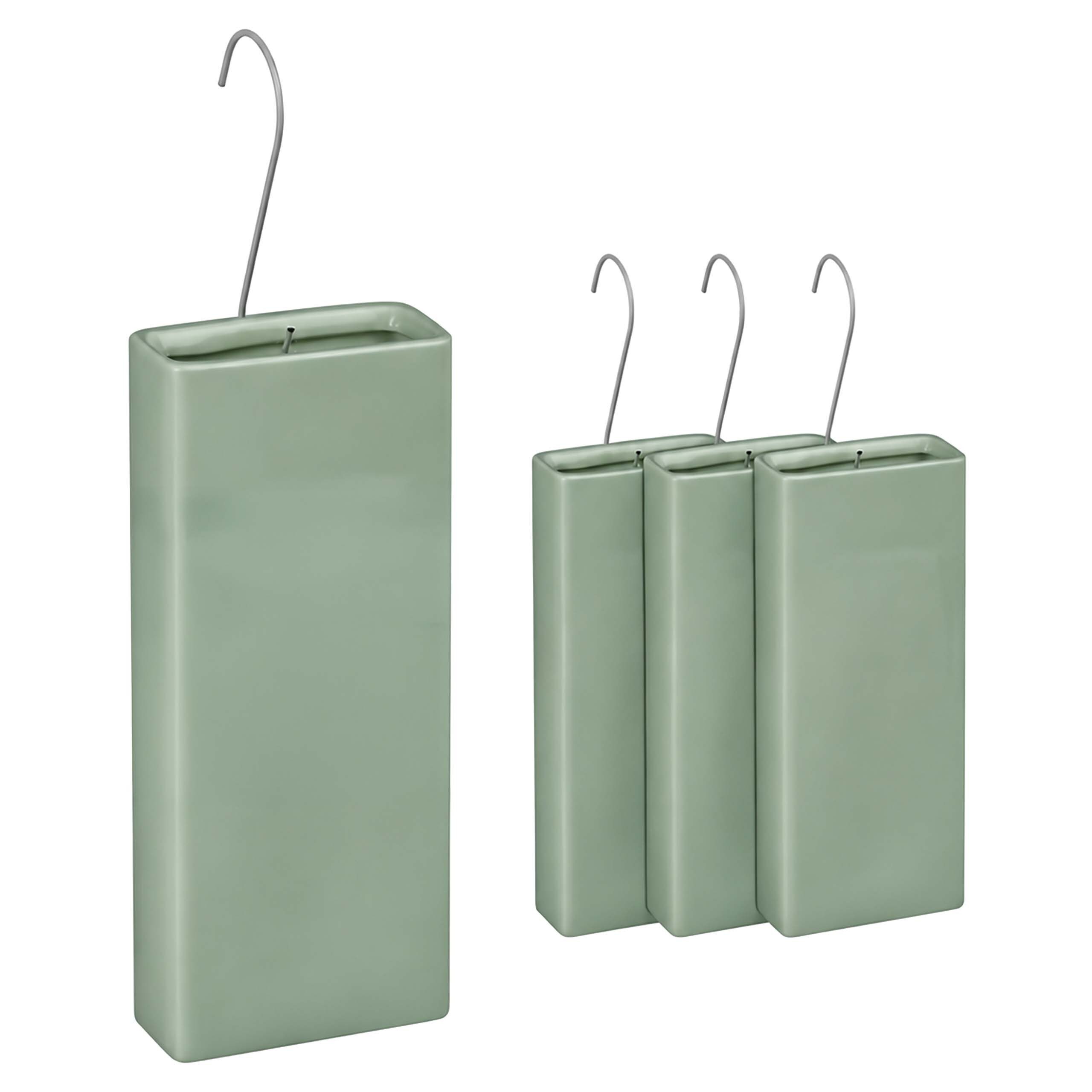 relaxdays Luftbefeuchter Heizung 4er Set, 0.4 l Wassertank, Salbei